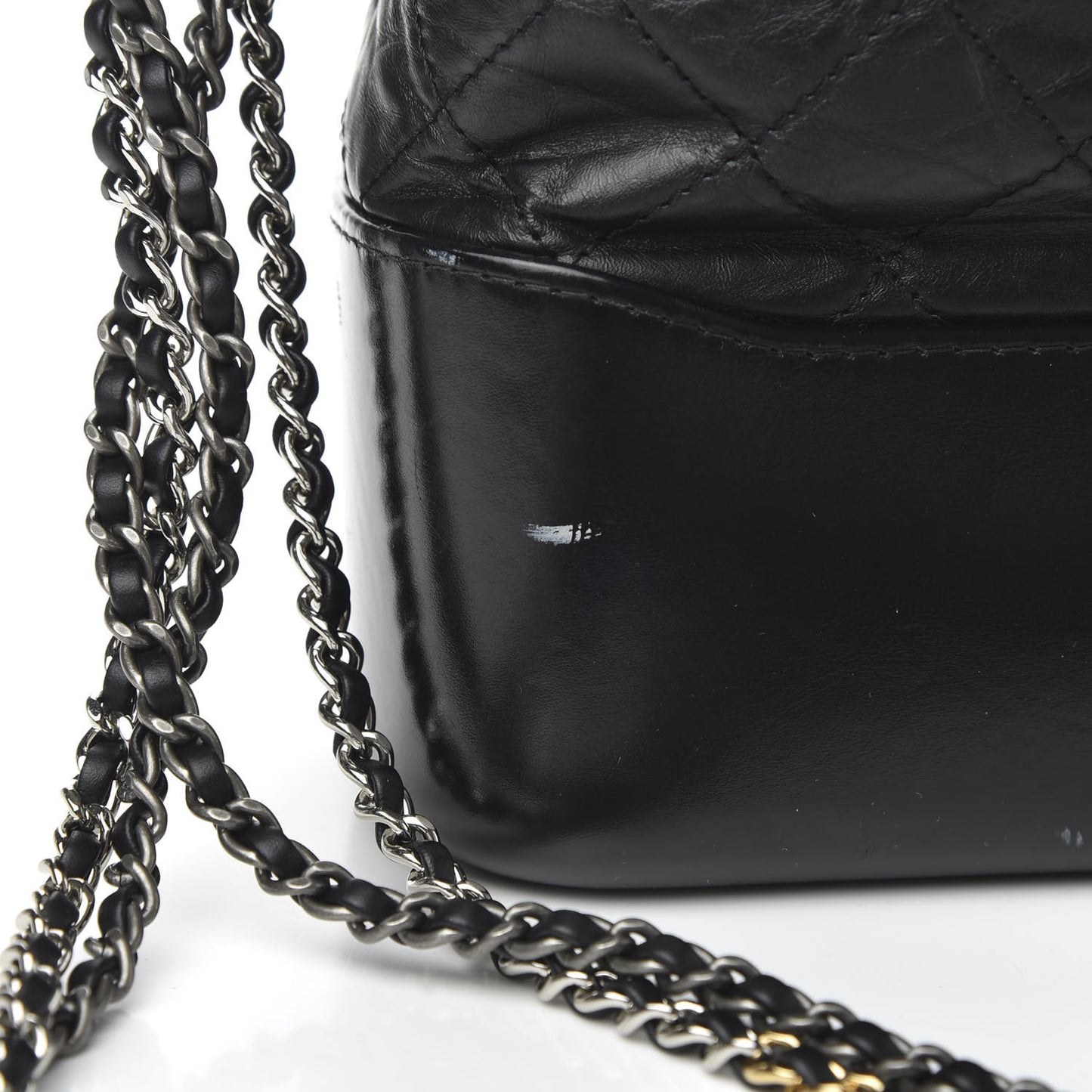 Aged Calfskin Quilted Medium Gabrielle Hobo Black