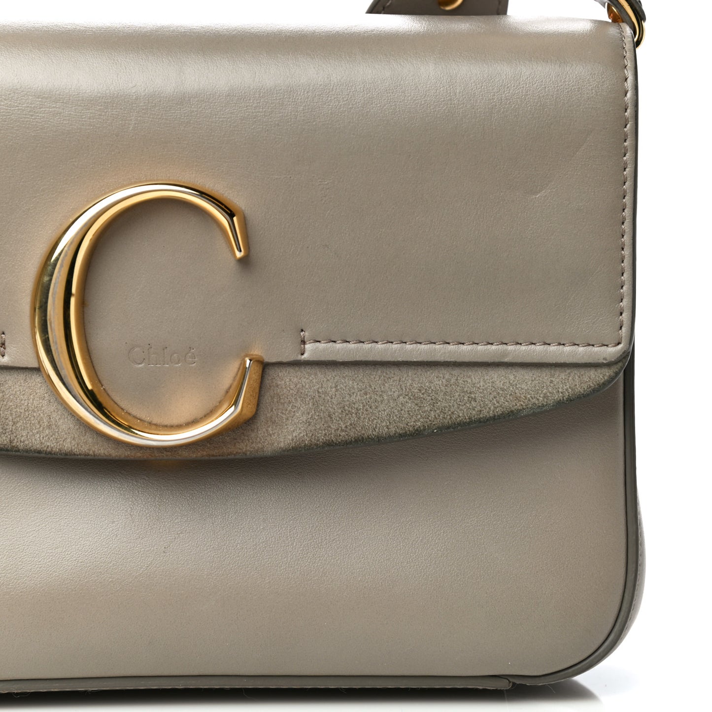Calfskin Small C Double Carry Motty Grey