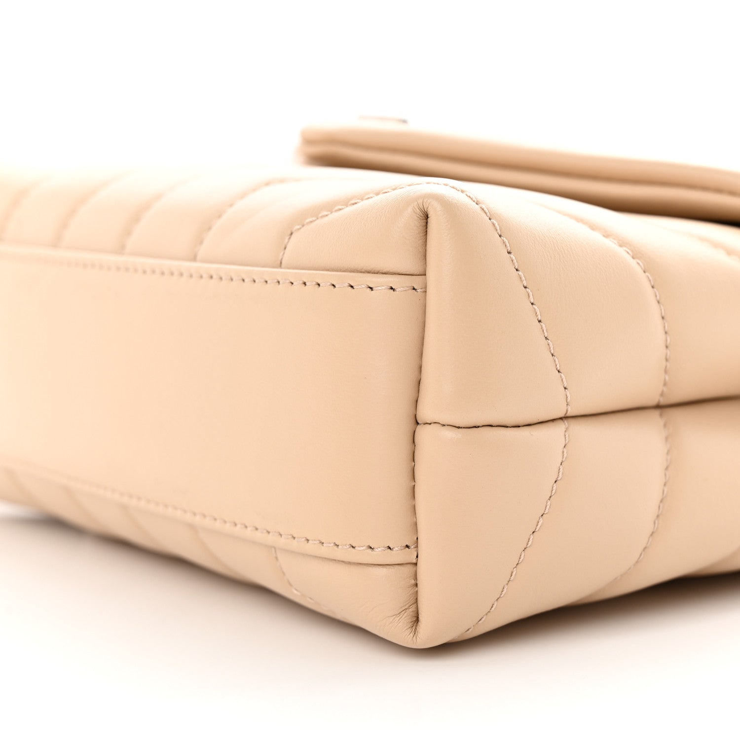 Saint Laurent Calfskin Y Quilted Monogram Toy Loulou Crossbody Bag Nude Powder 10 of 13