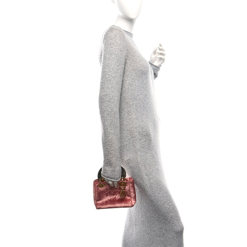 Velvet Mini Lady Dior Rose