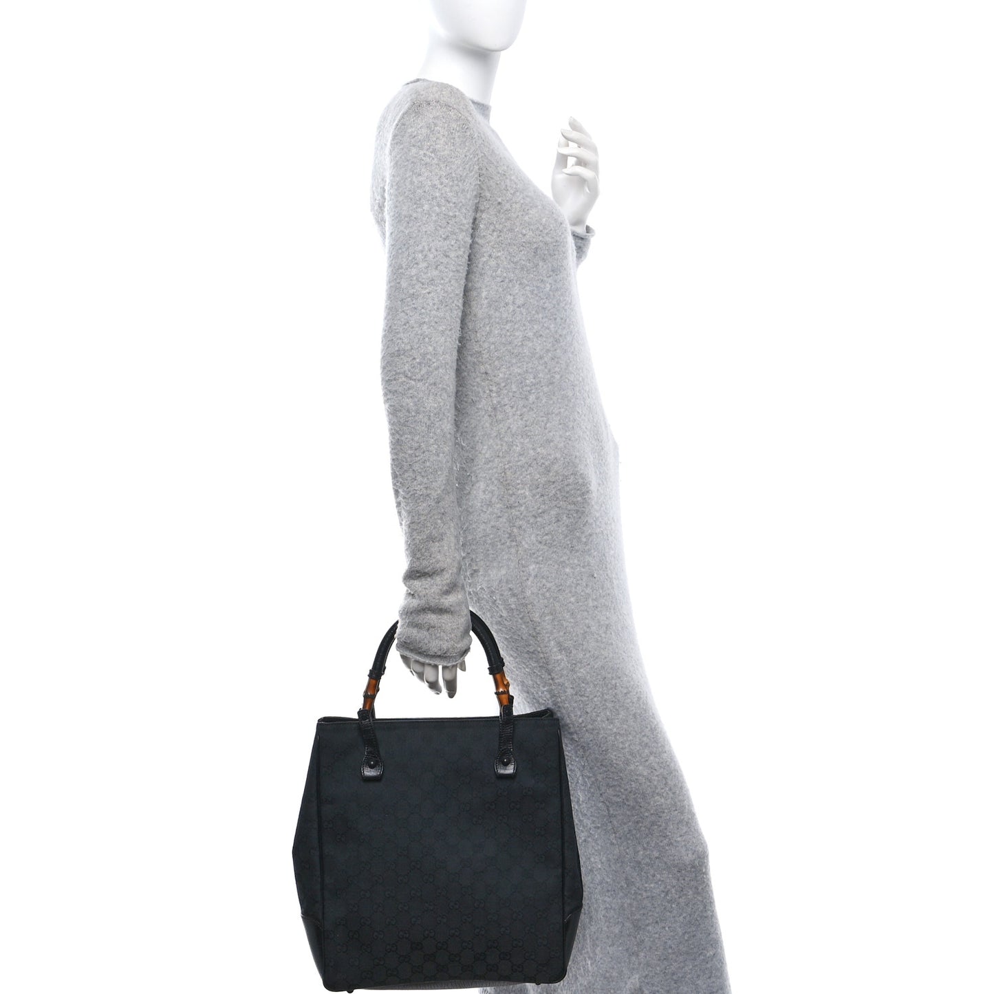 Monogram Bamboo Handle Bag Black