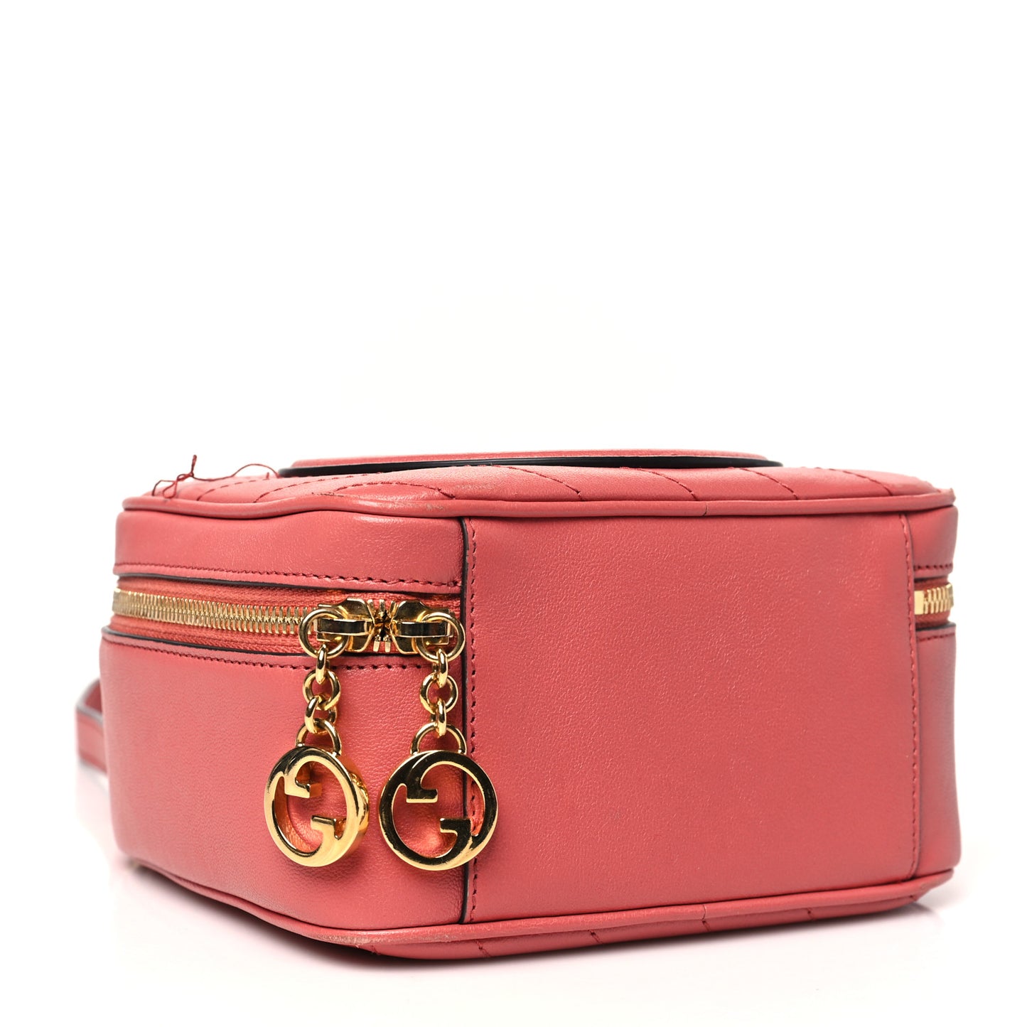 Sakai Be Green Calfskin Diagonal Stitched Blondie Top Handle Bag Pink