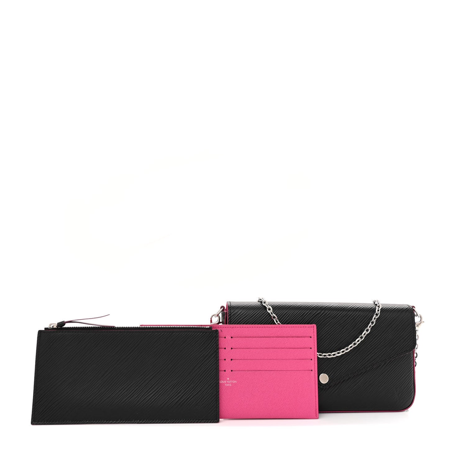 Epi Pochette Felicie Black Hot Pink