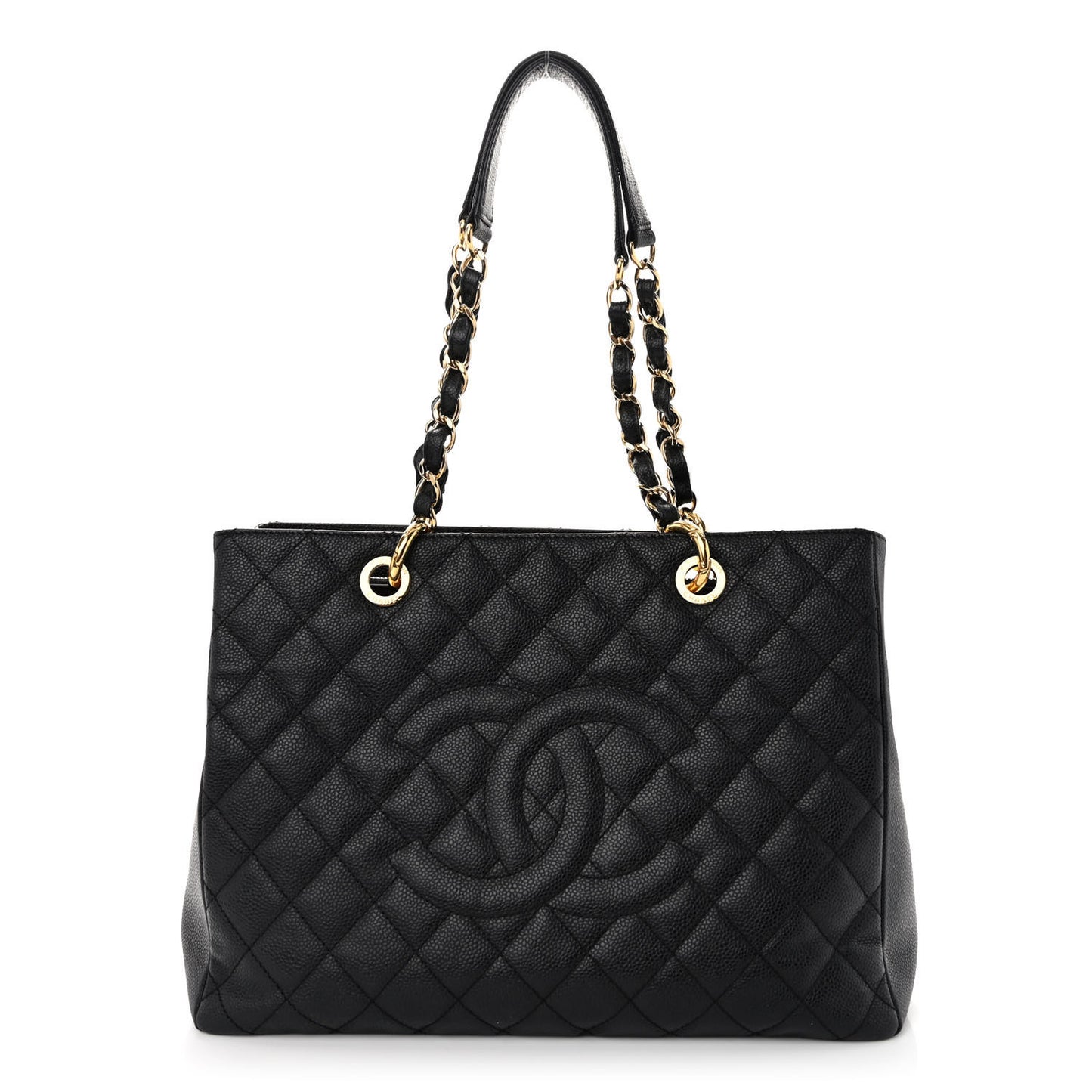 Caviar Quilted Grand Shopping Tote GST Black