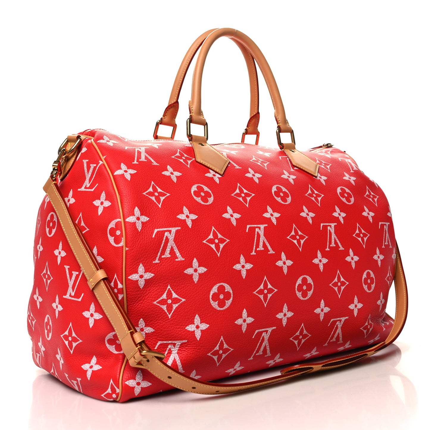 Calfskin Monogram Speedy P9 Bandouliere 50 Red