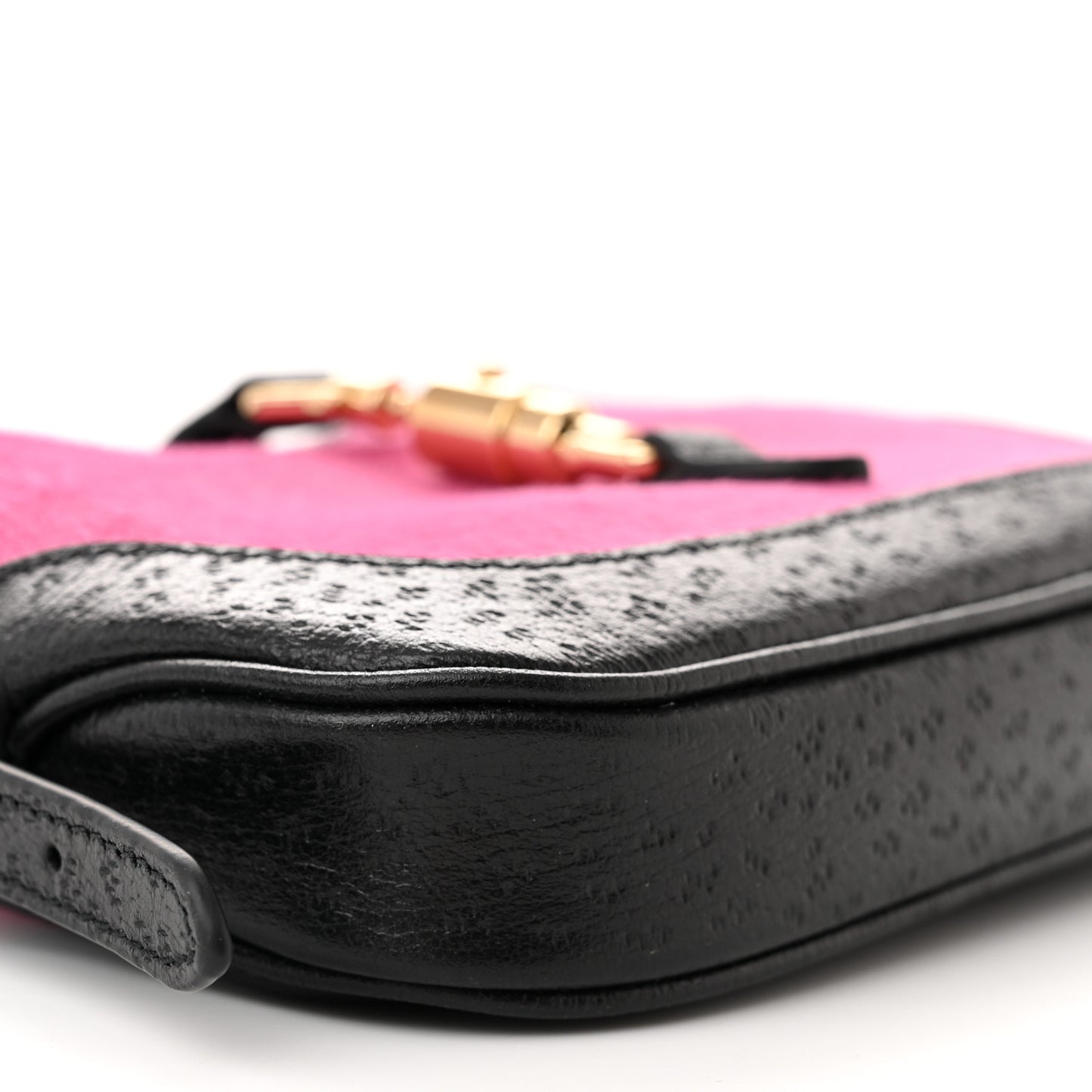 Calf Hair Textured Dollar Calfskin Mini Jackie 1961 Hobo Pink Black