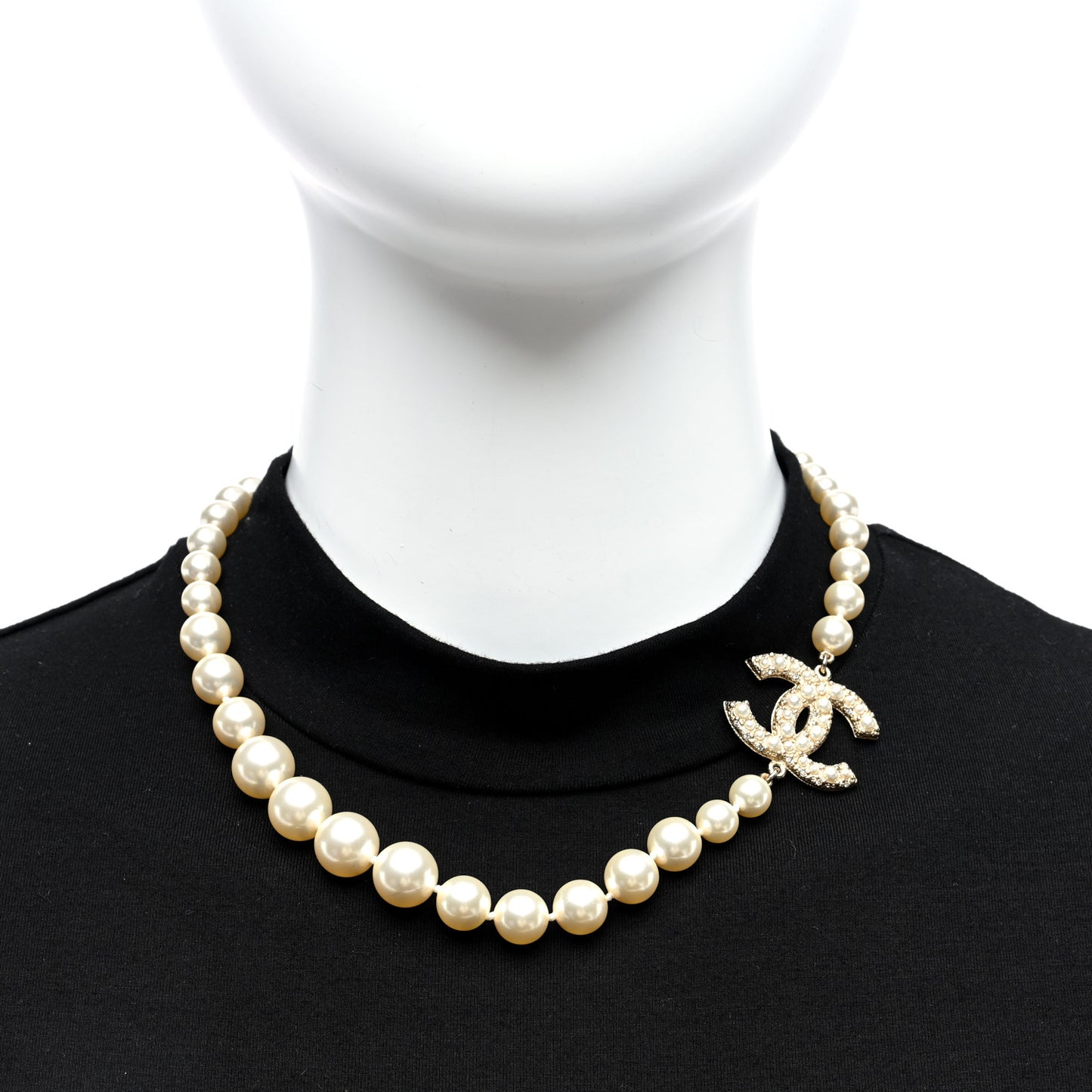 Pearl CC 100th Anniversary Necklace Light Gold