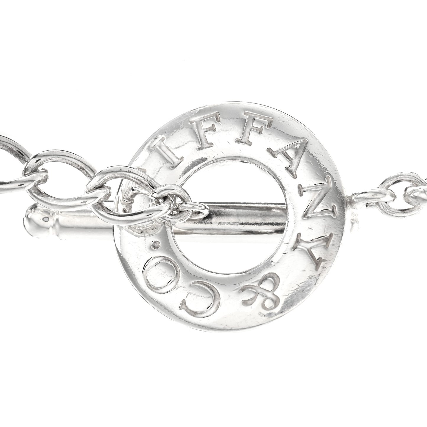 Sterling Silver Heart Tag Toggle Necklace