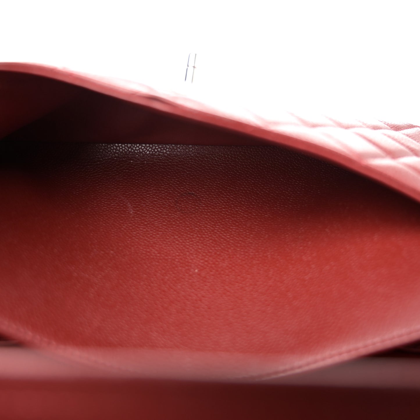 Caviar Quilted Jumbo Double Flap Dark Red