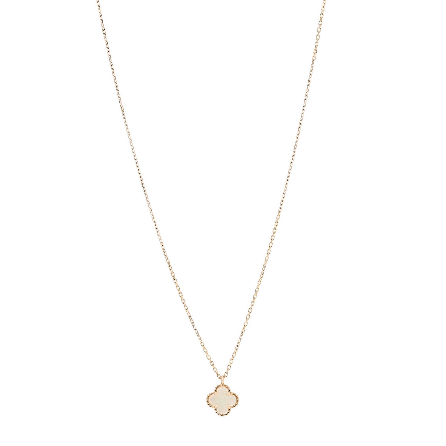 18K Yellow Gold Mother of Pearl Sweet Alhambra Pendant Necklace