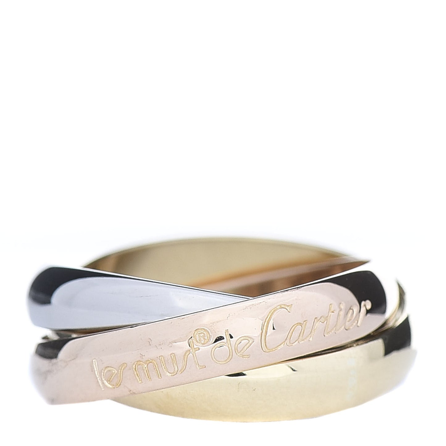 18K Pink Yellow White Gold Classic Les Must De Trinity Ring 50 5.25