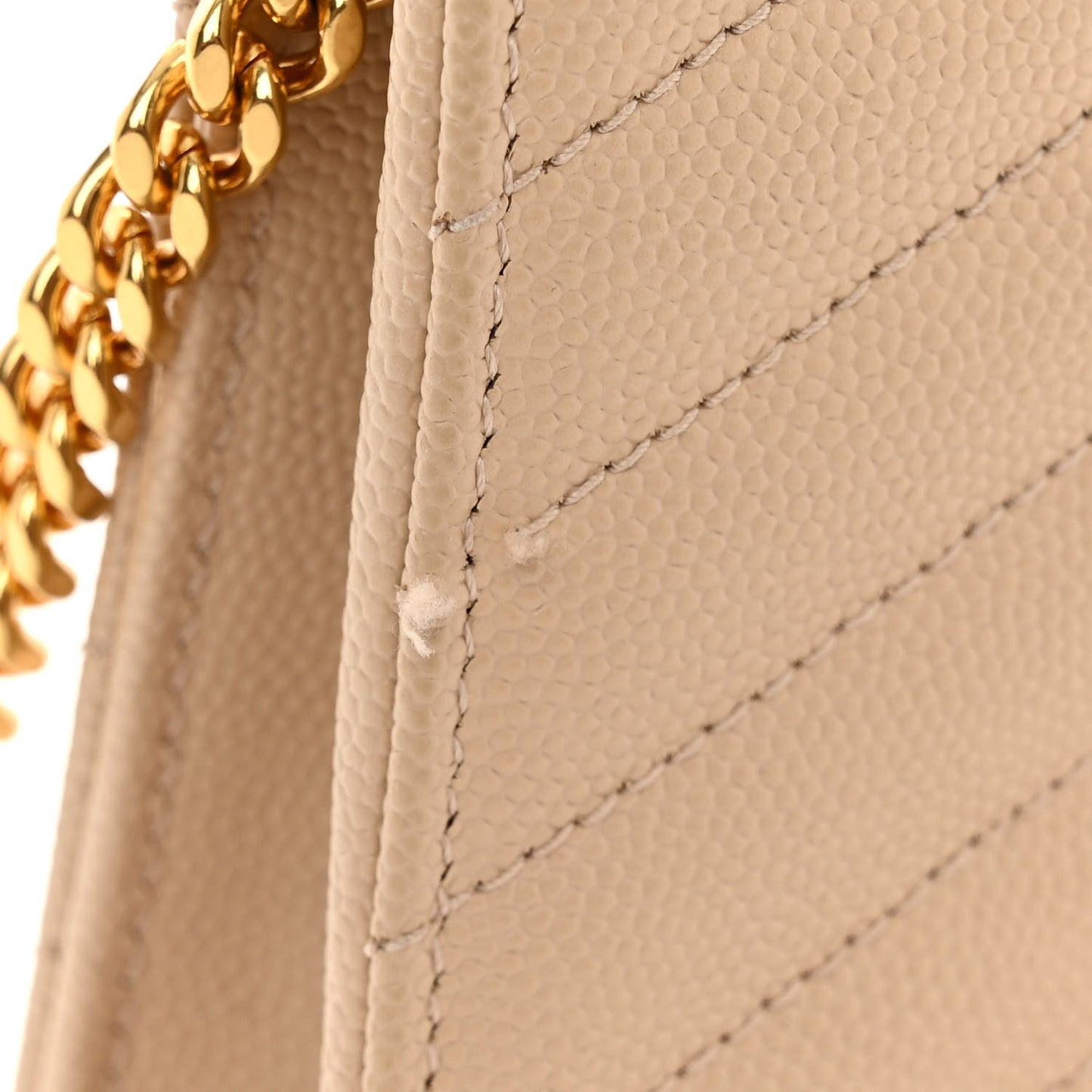 Grain De Poudre Matelasse Chevron Monogram Envelope Chain Wallet Nude Powder