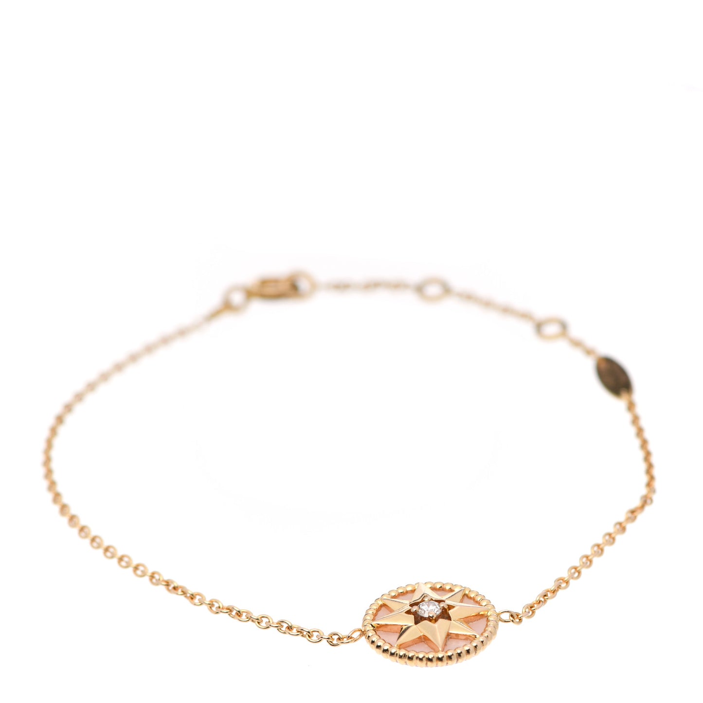 18K Rose Gold Diamond Pink Opal Rose Des Vents Bracelet