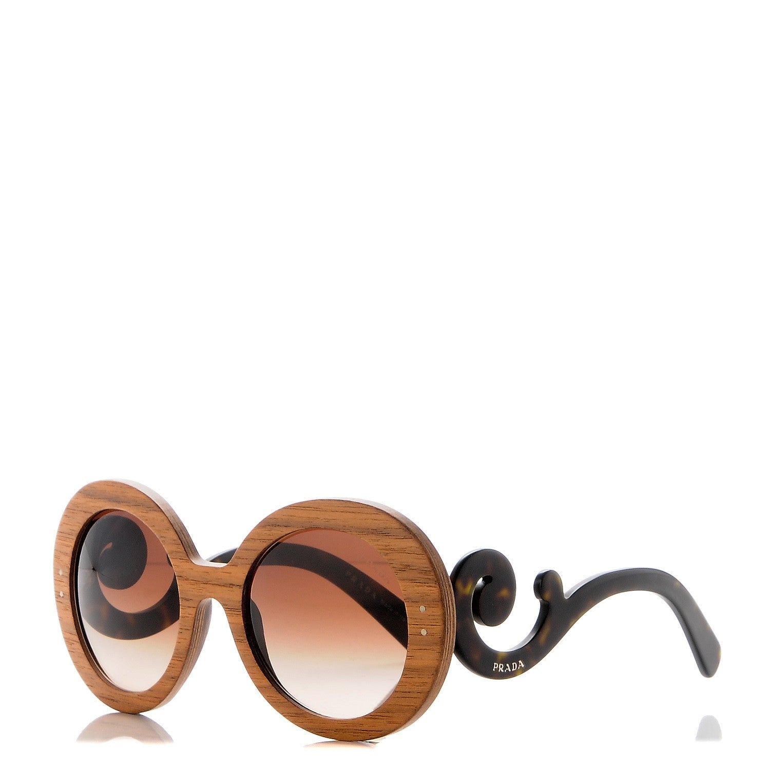 Prada Wooden Baroque Sunglasses SPR 27R Black Tortoise 243998