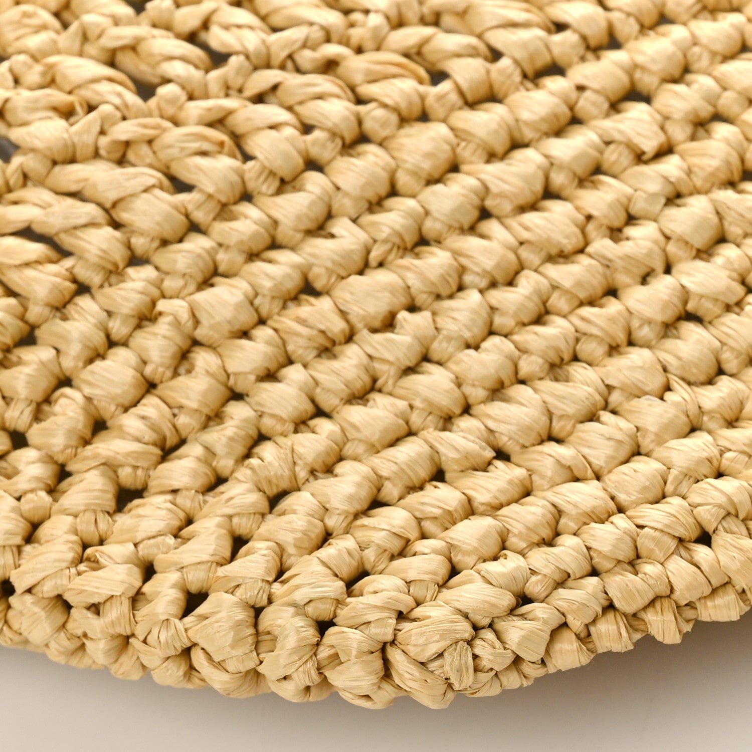 Prada Yarn Raffia Effect Crochet Logo Embroidered Shopping Tote Bag Naturale 7 of 8