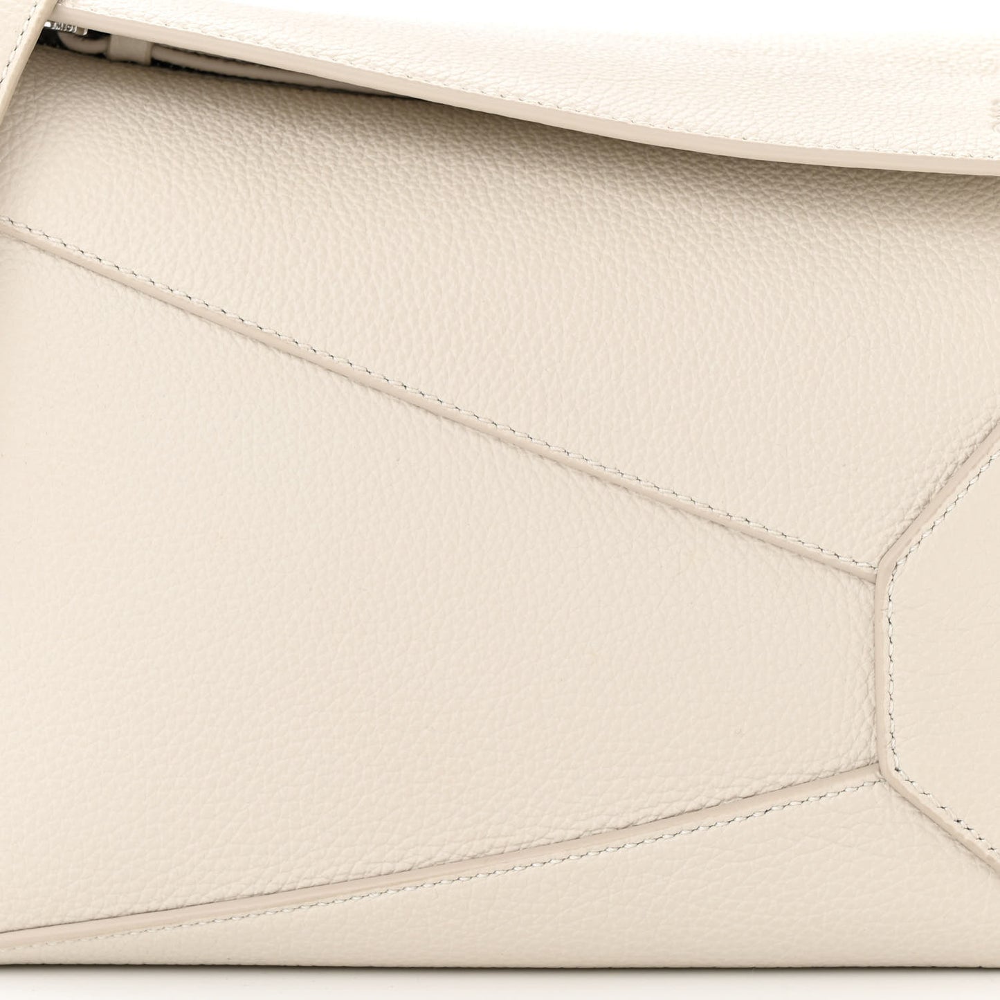 Soft Grained Calfskin Small Puzzle Edge Bag Soft White