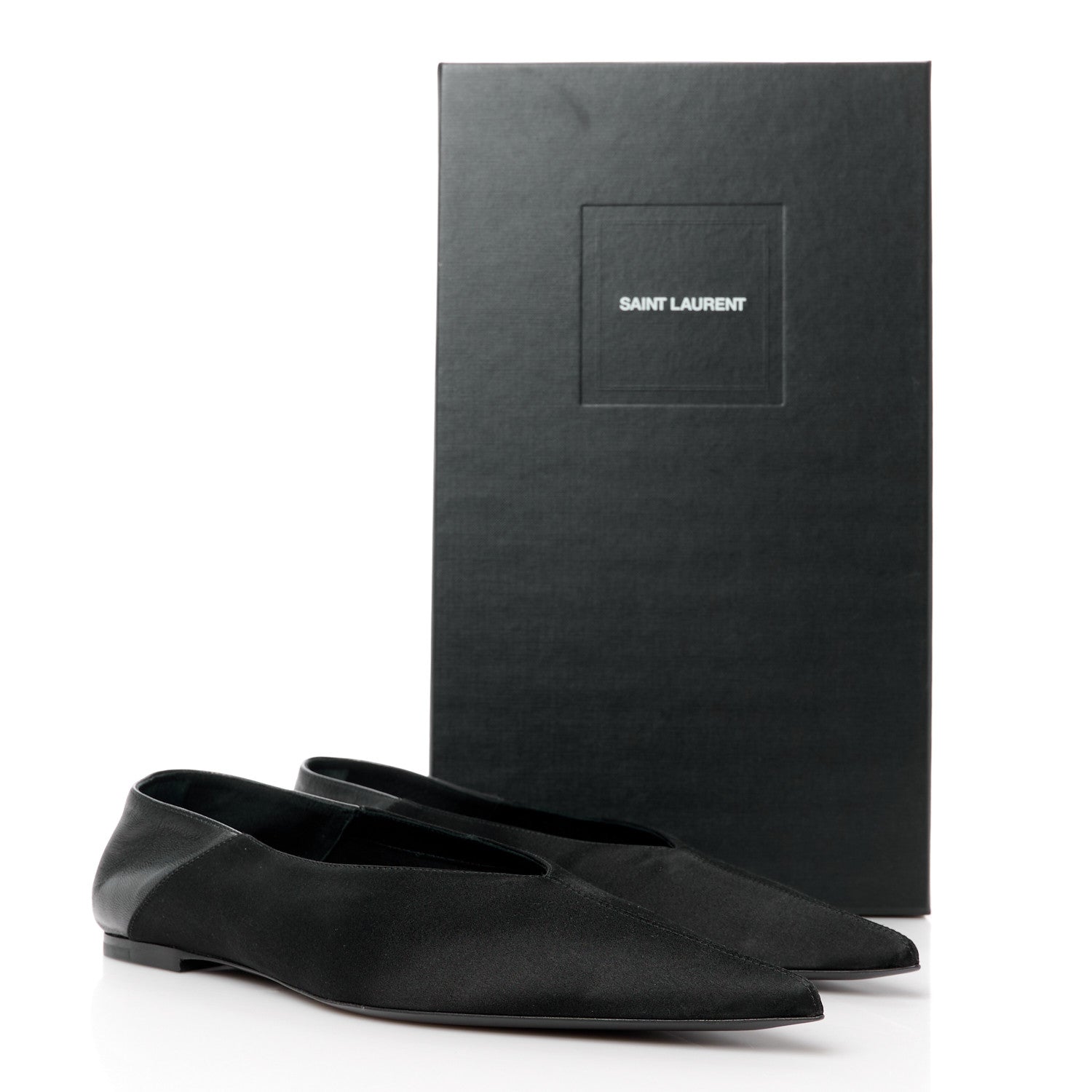 Saint Laurent Patent Smooth Lambskin Anais Slingback Flats 38.5 Black 9 of 9