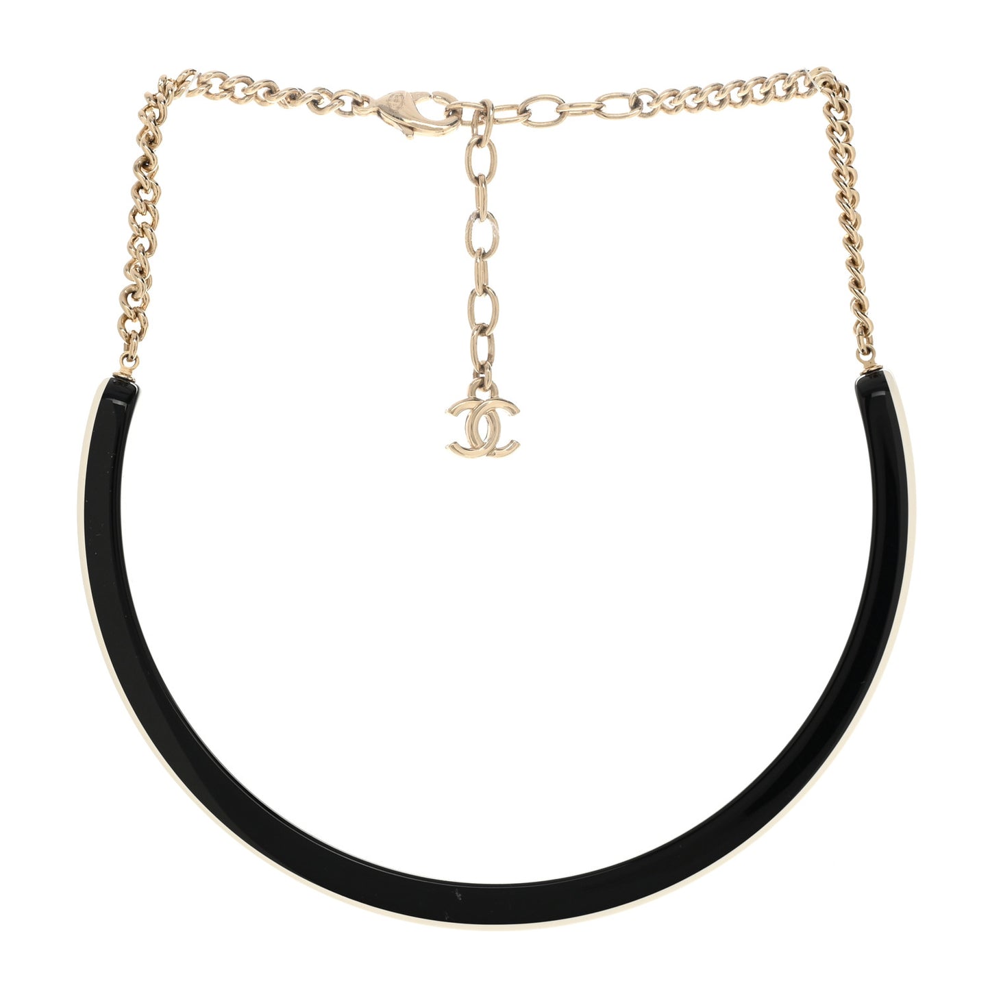 Resin Logo Choker White Black