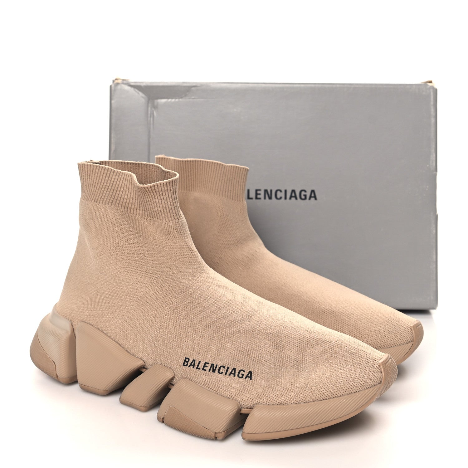 Balenciaga Technical 3D Recycled Knit Womens Speed 2.0 Sneakers 41 Monocolor Beige 10 of 10