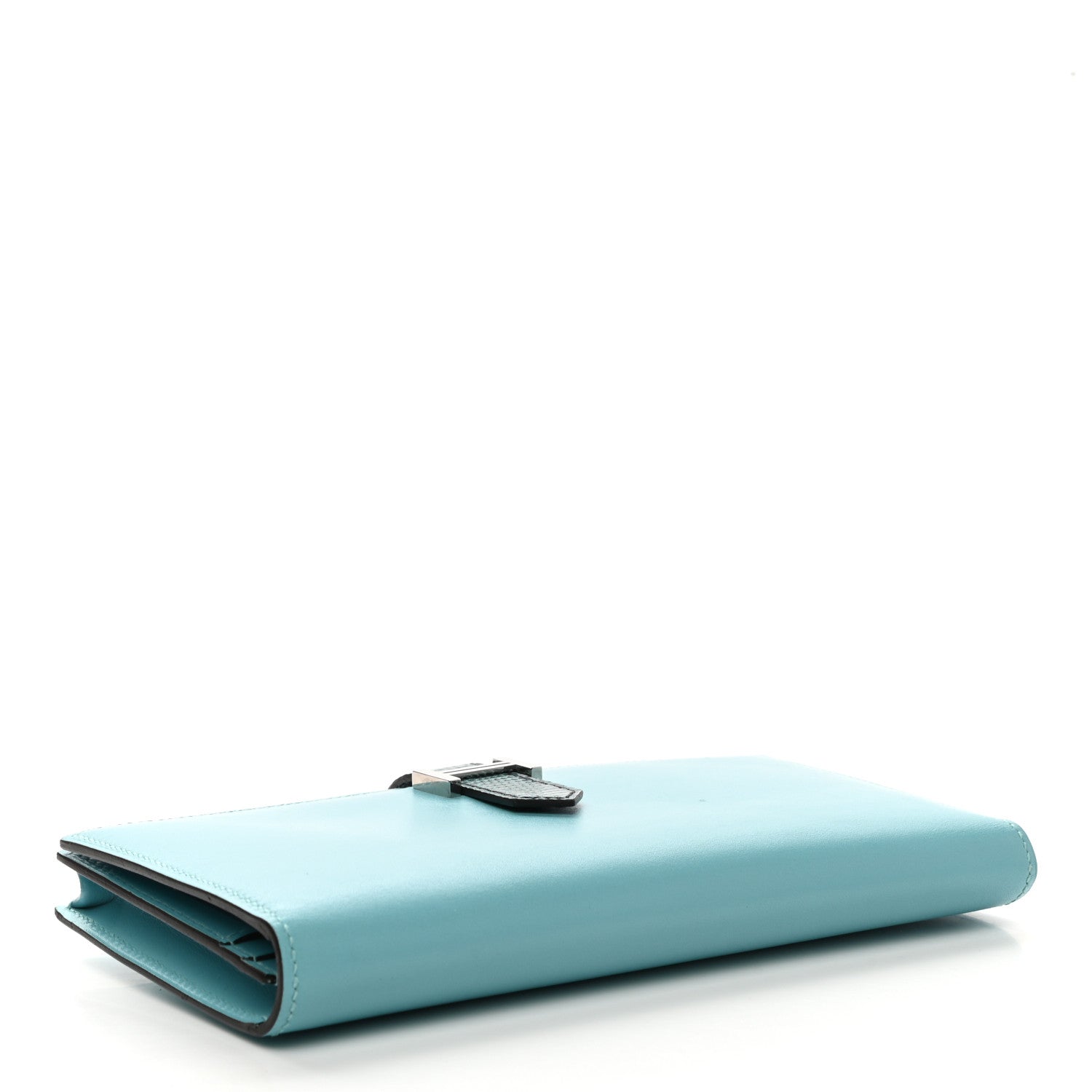 Hermes Tadelakt Lizard Bearn Gusset Wallet Bleu Atoll Bleu Petrole 4 of 8