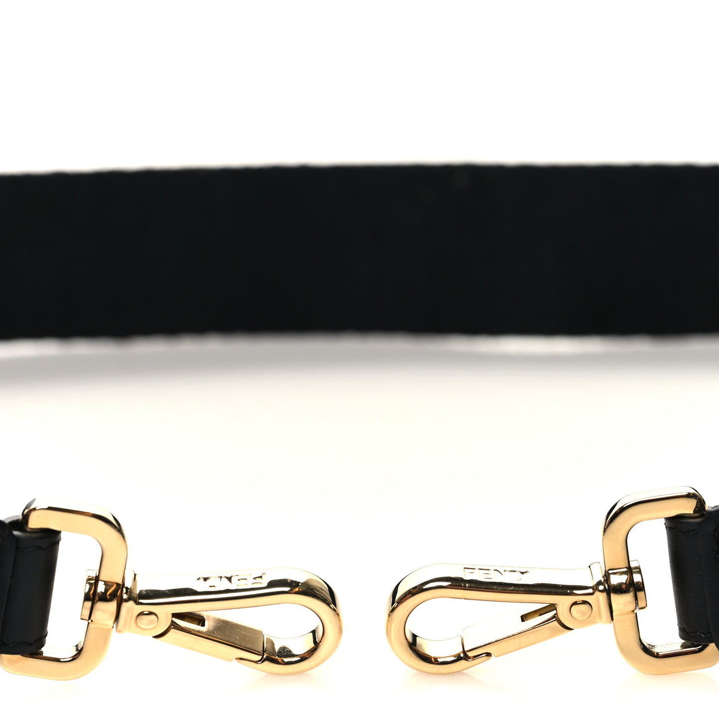 Jacquard Ribbon Vitello King FF Bi-Color Intreccio Adjustable Strap You Black White