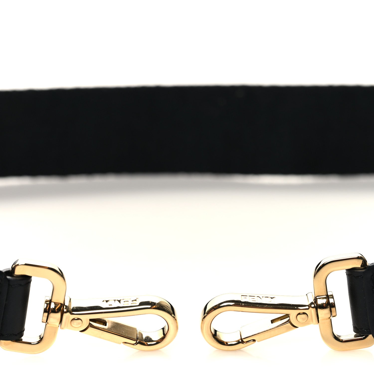 Fendi Jacquard Ribbon Vitello King FF Bi-Color Intreccio Adjustable Strap You Black White 3 of 5