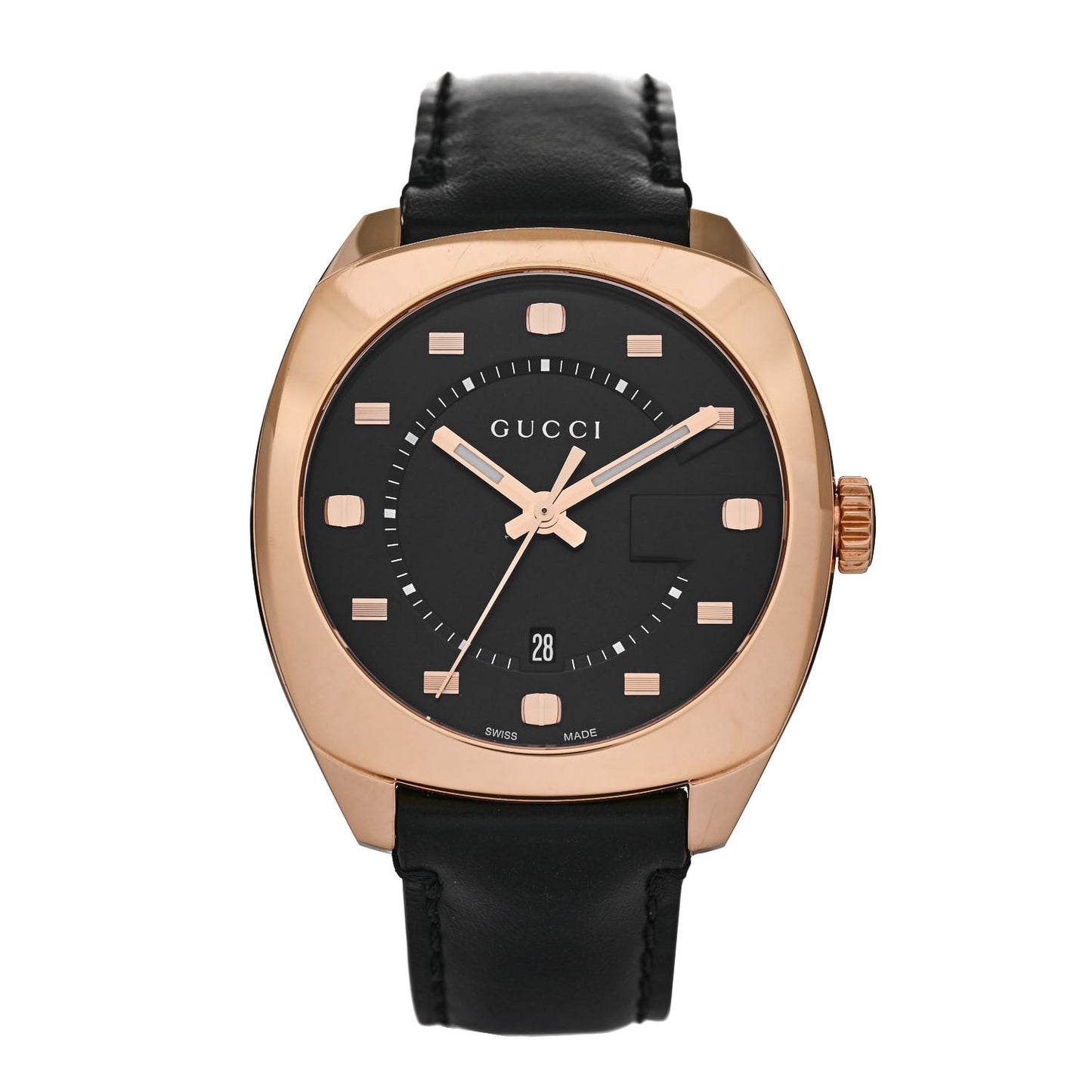 Stainless Steel Calfskin 40mm GG2570 Quartz Watch Black