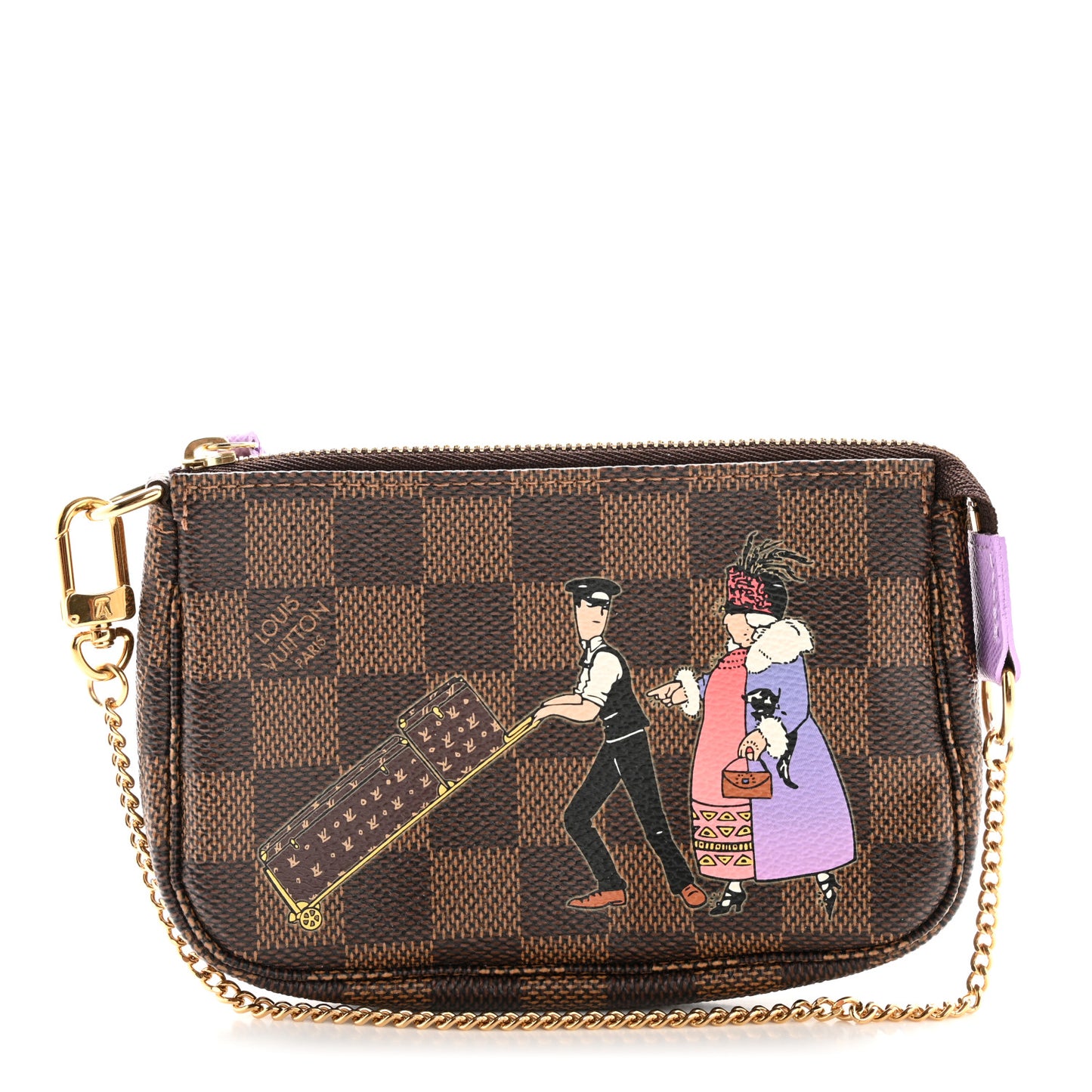 Damier Ebene Illustre Mini Pochette Accessories Violet