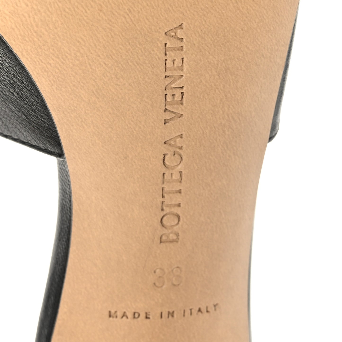 Lambskin Stretch Mule Sandals 38 Black