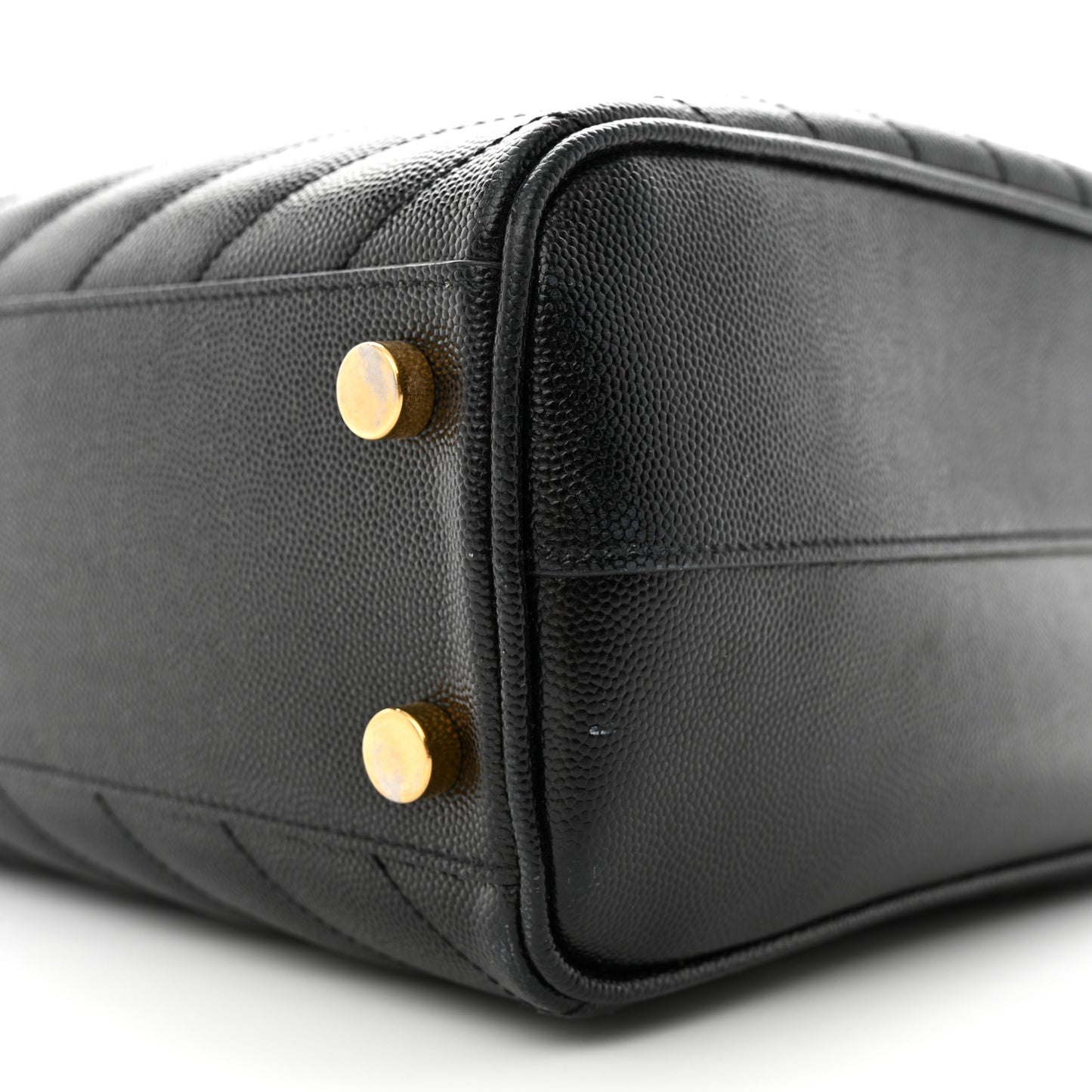 Grain De Poudre Matelasse Chevron Monogram Shopping Bag Black