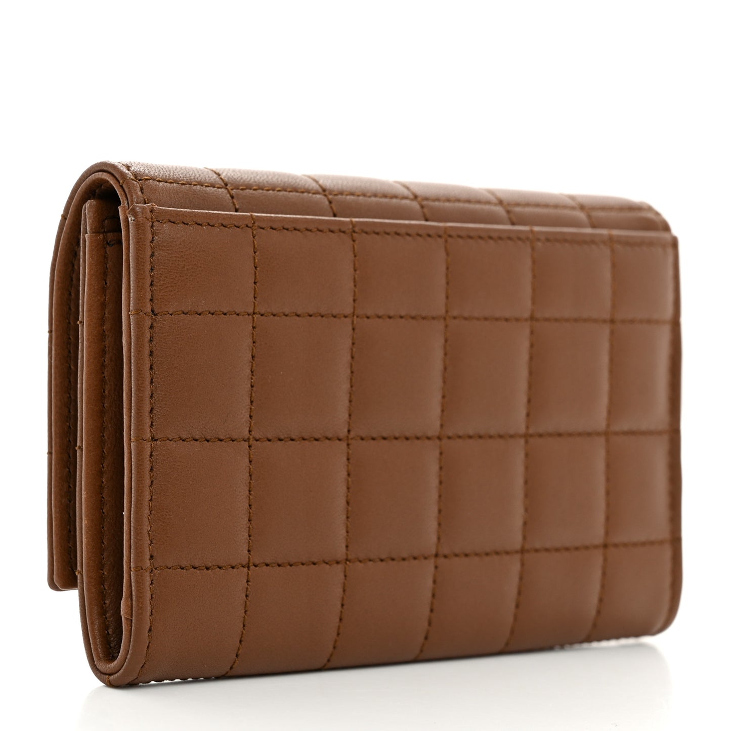 Goatskin Carre Quilted Cassandre Small Envelope Wallet Fox