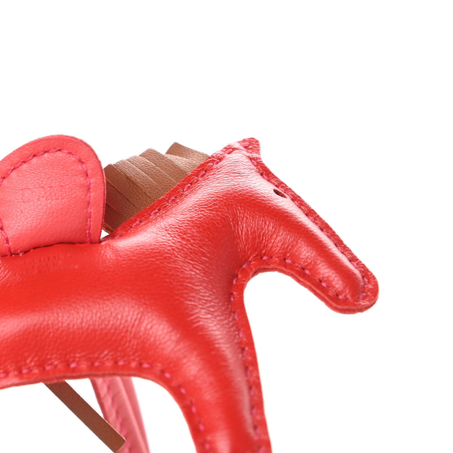 Milo Lambskin Grigri Rodeo Horse Bag Charm PM Rouge Indien Gold Bougainvillea