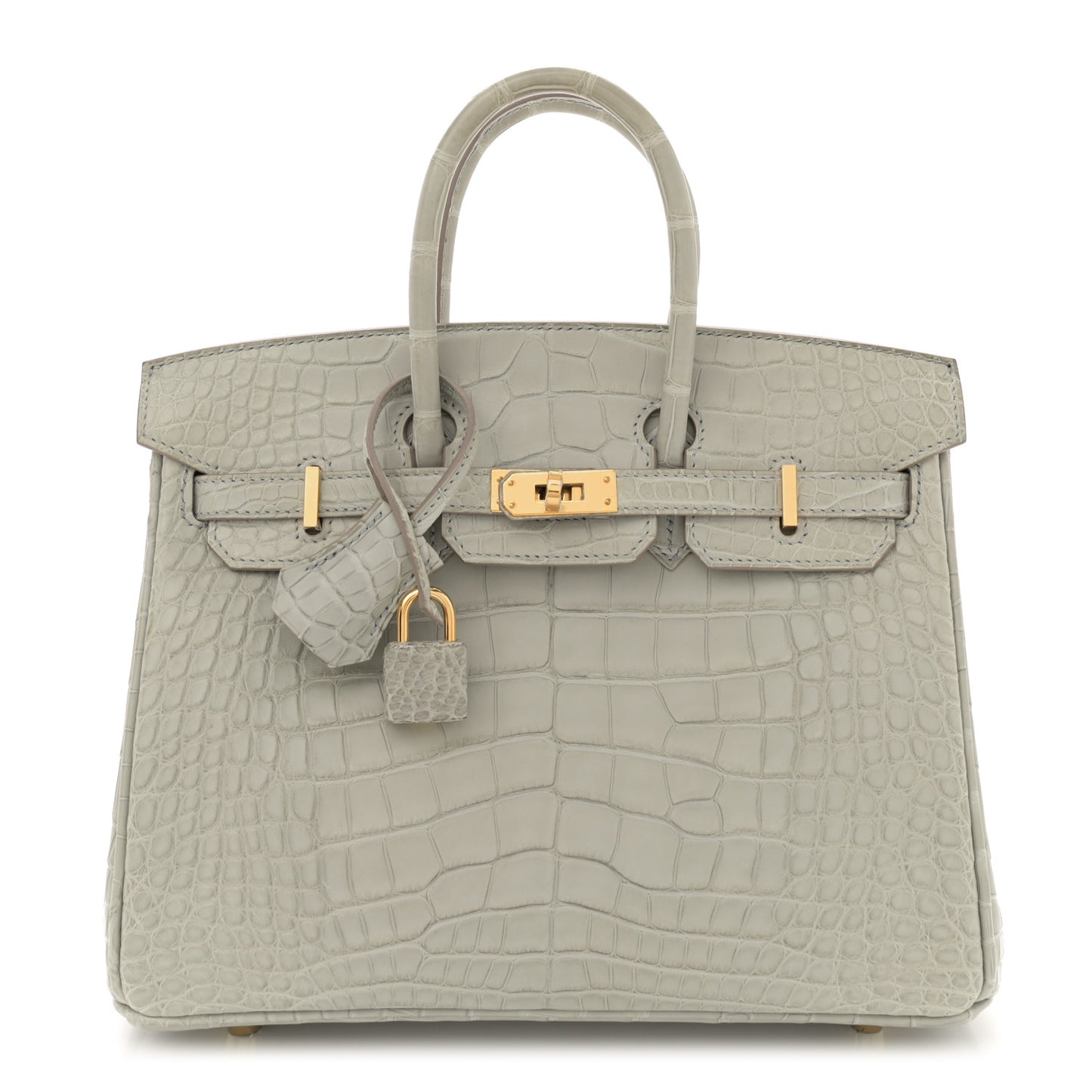 Matte Alligator Horseshoe Birkin 25 Gris Perle