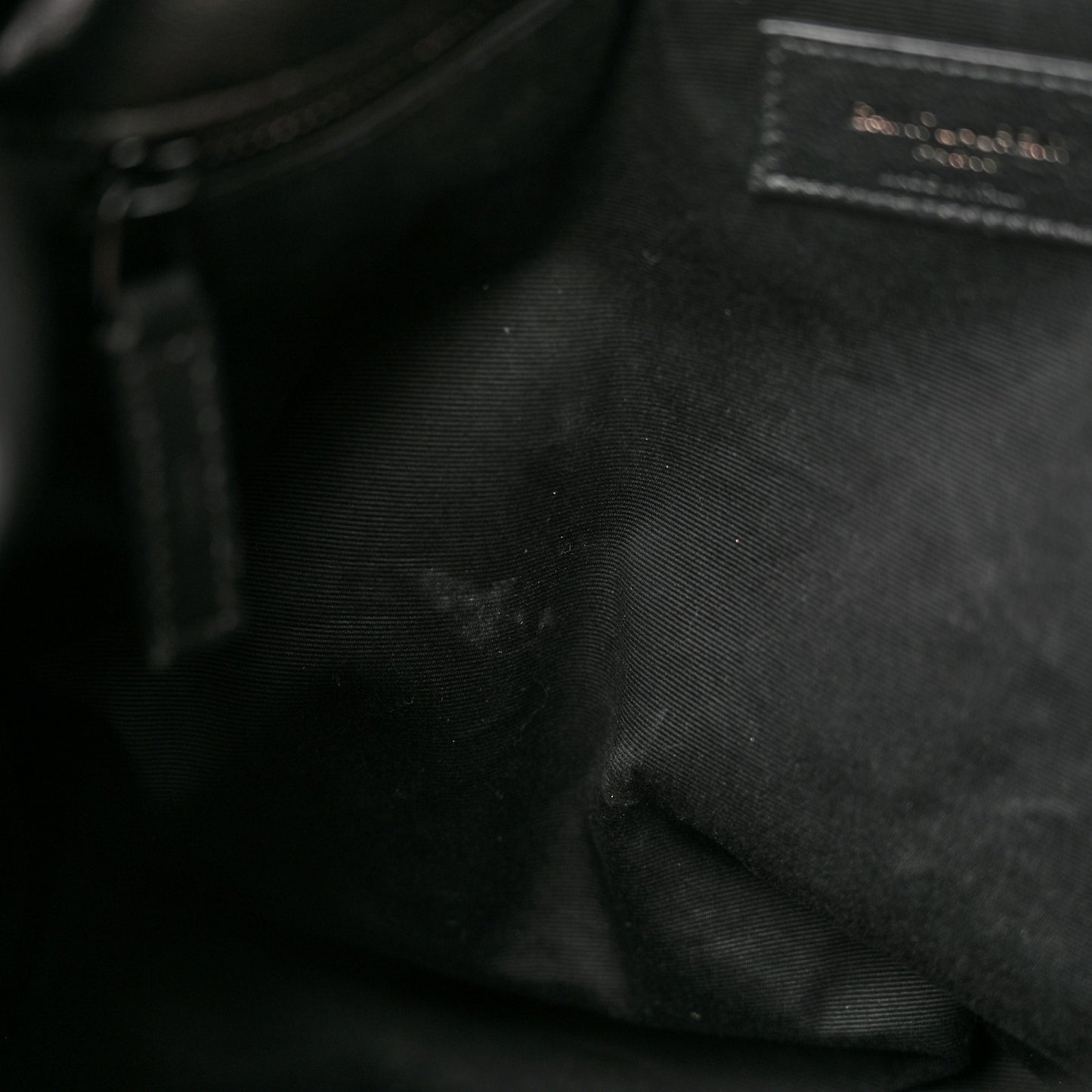 Lambskin Quilted Monogram Monochrome Medium Loulou Puffer Chain Satchel Black