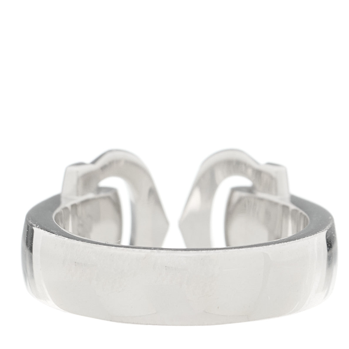18K White Gold Diamond C De Cartier Ring 50 5.25