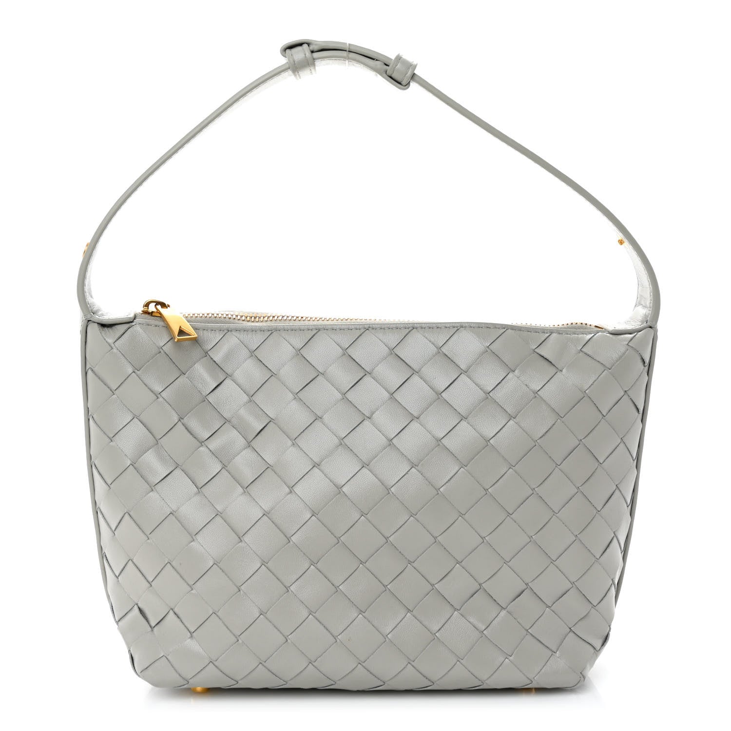 BOTTEGA VENETA グレー ボディバッグ Bottega Veneta Calfskin Nappa Intrecciato Mini Wallace Agate Grey