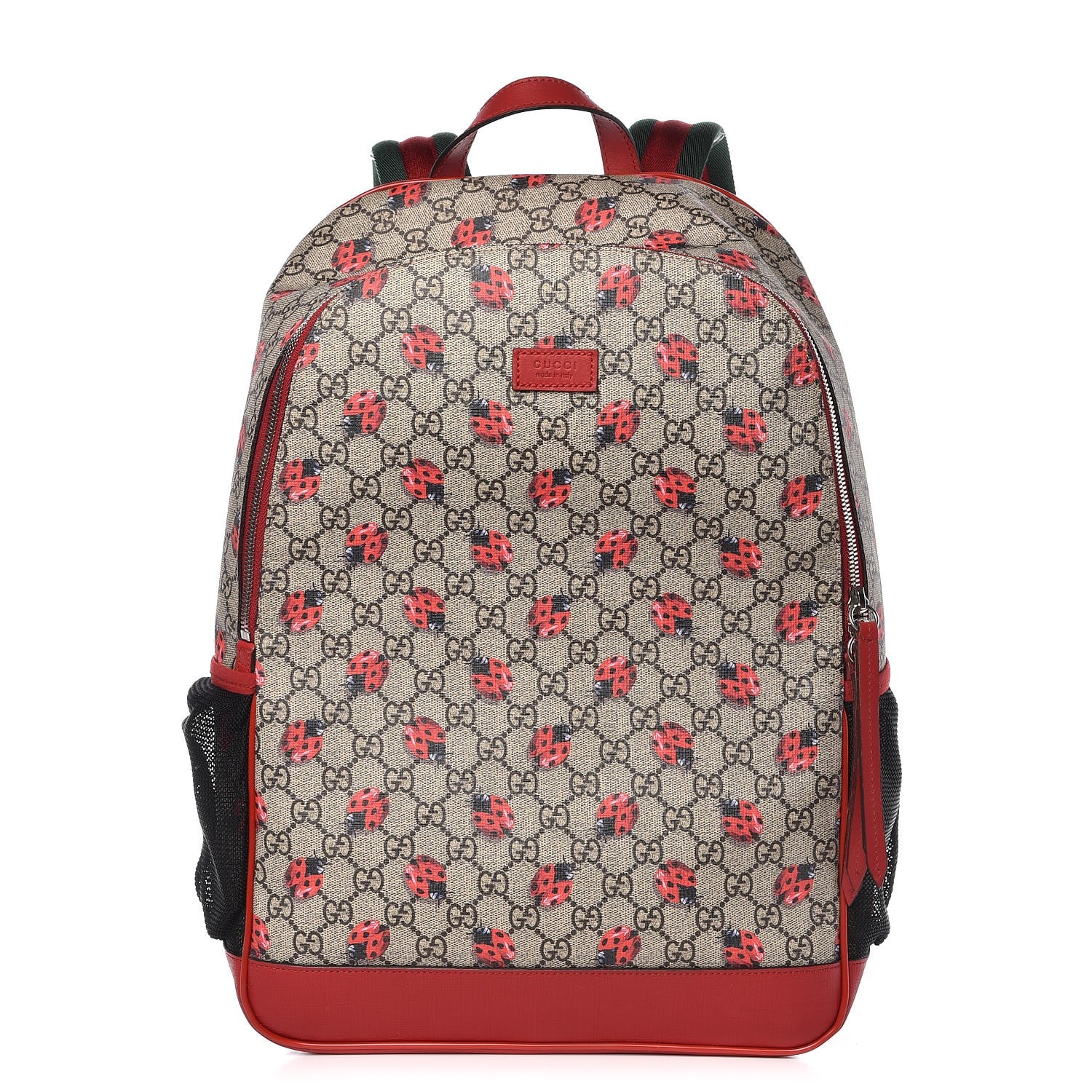 Gucci GG Supreme Monogram Ladybug Backpack Diaper Bag Red 298154