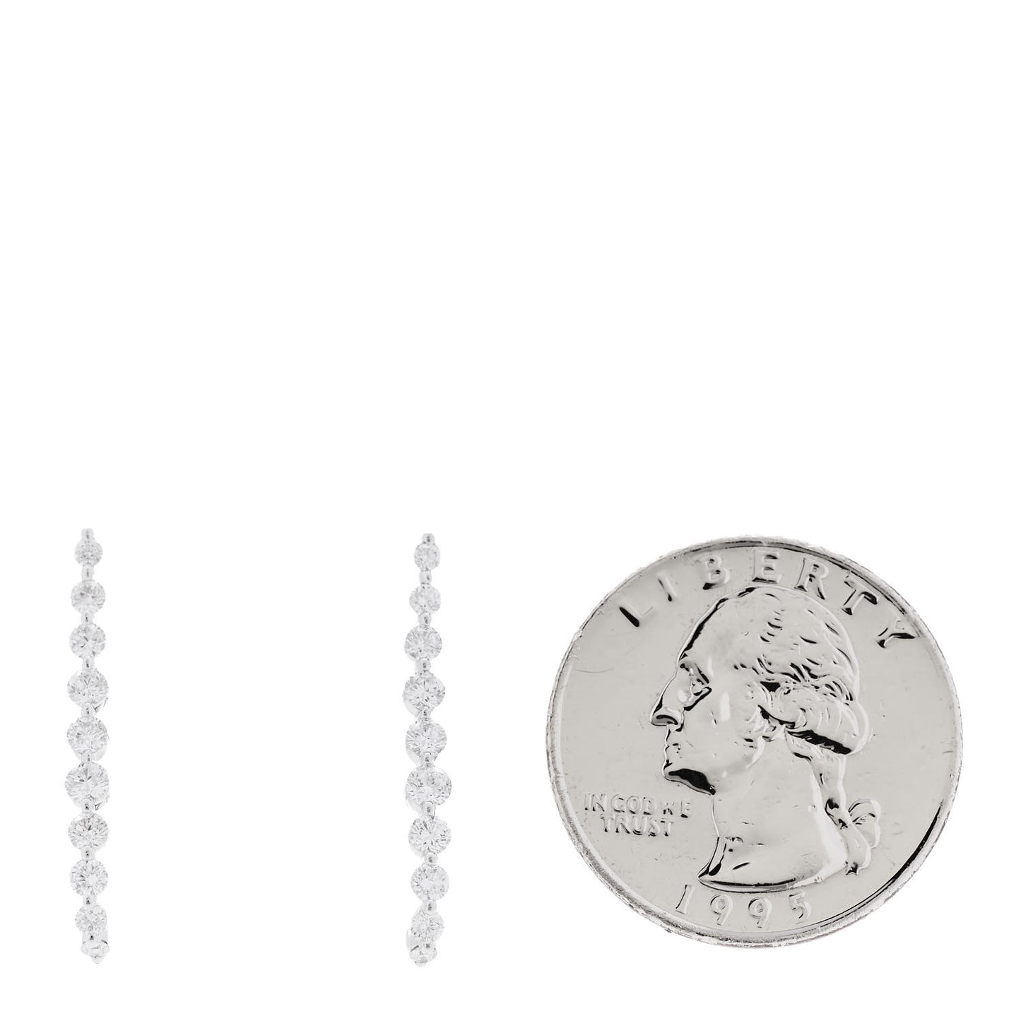 18K White Gold Diamond Medium Cascade Earrings