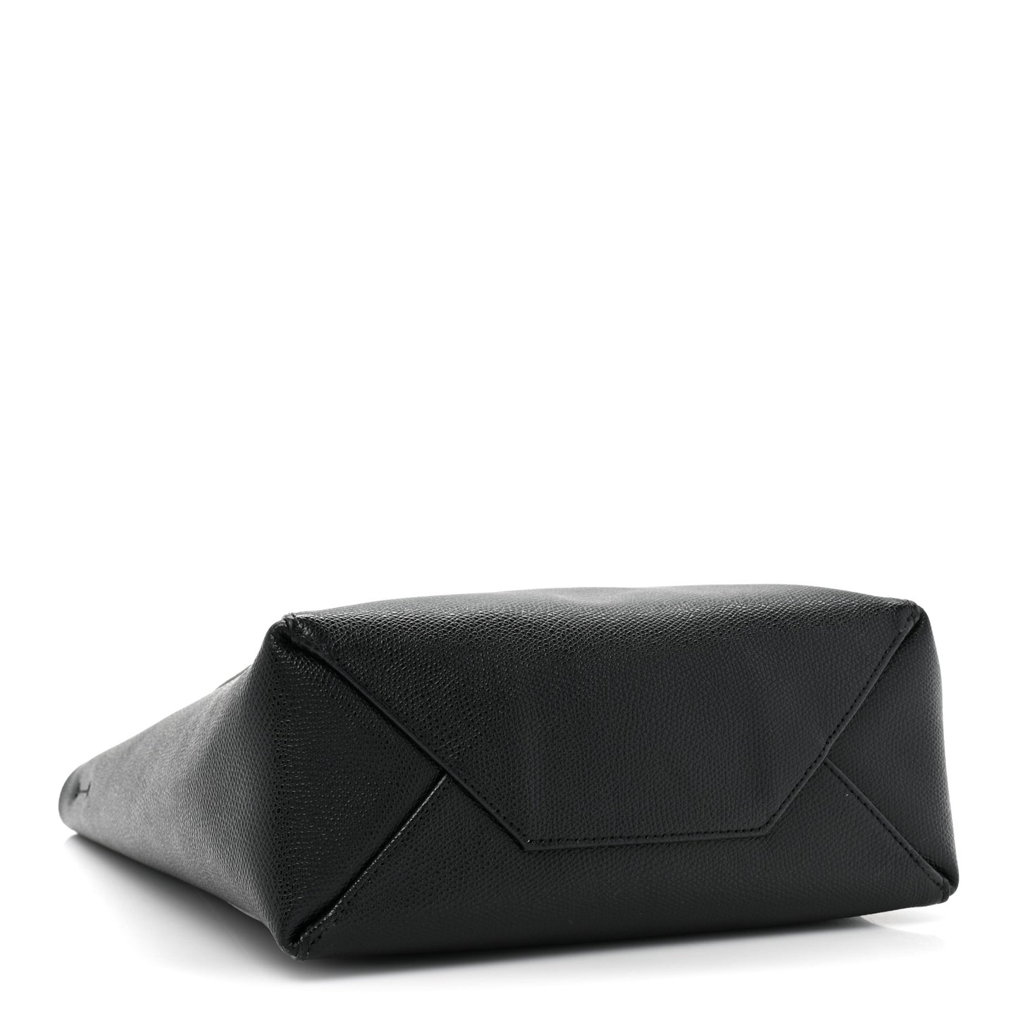 Grained Calfskin Small Vertical Cabas Black