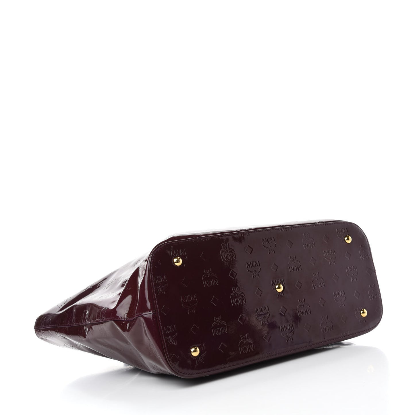 Patent Monogram Tote Burgundy