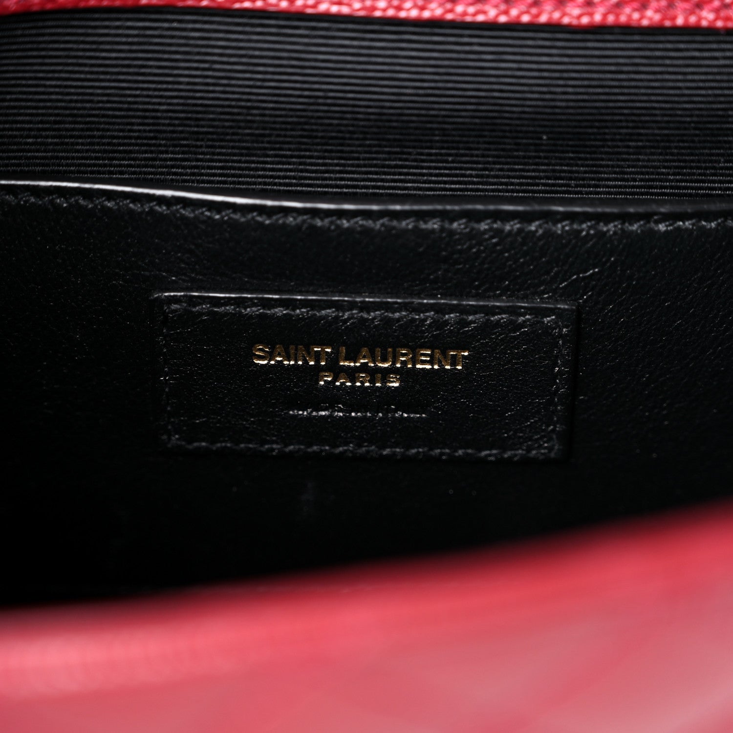 Saint Laurent Grain De Poudre Textured Mixed Matelasse Triquilt Small Monogram Satchel Red 6 of 13