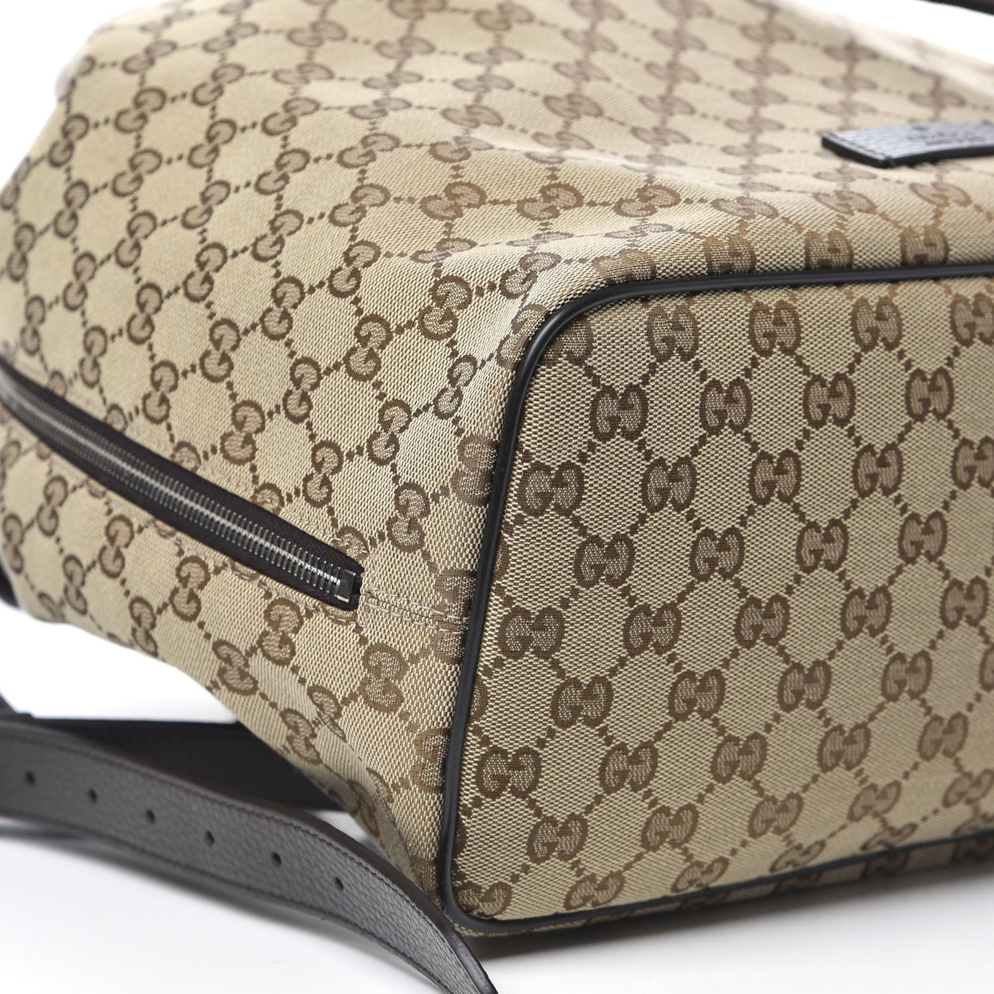 Monogram Dollar Calfskin O Drawstring Backpack Beige Ebony Testa di Moro Dark Chocolate