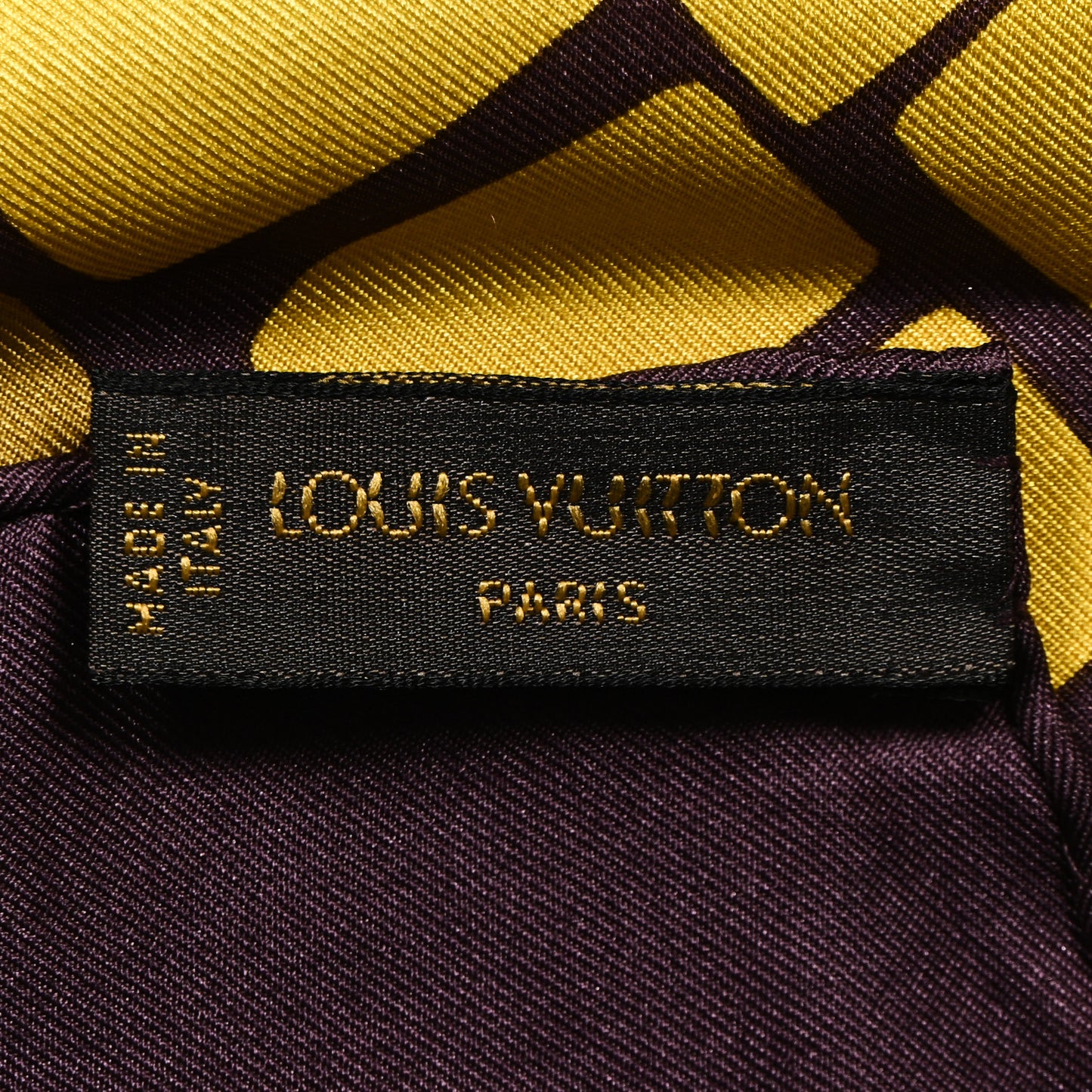 Silk Square Scarf Purple Yellow