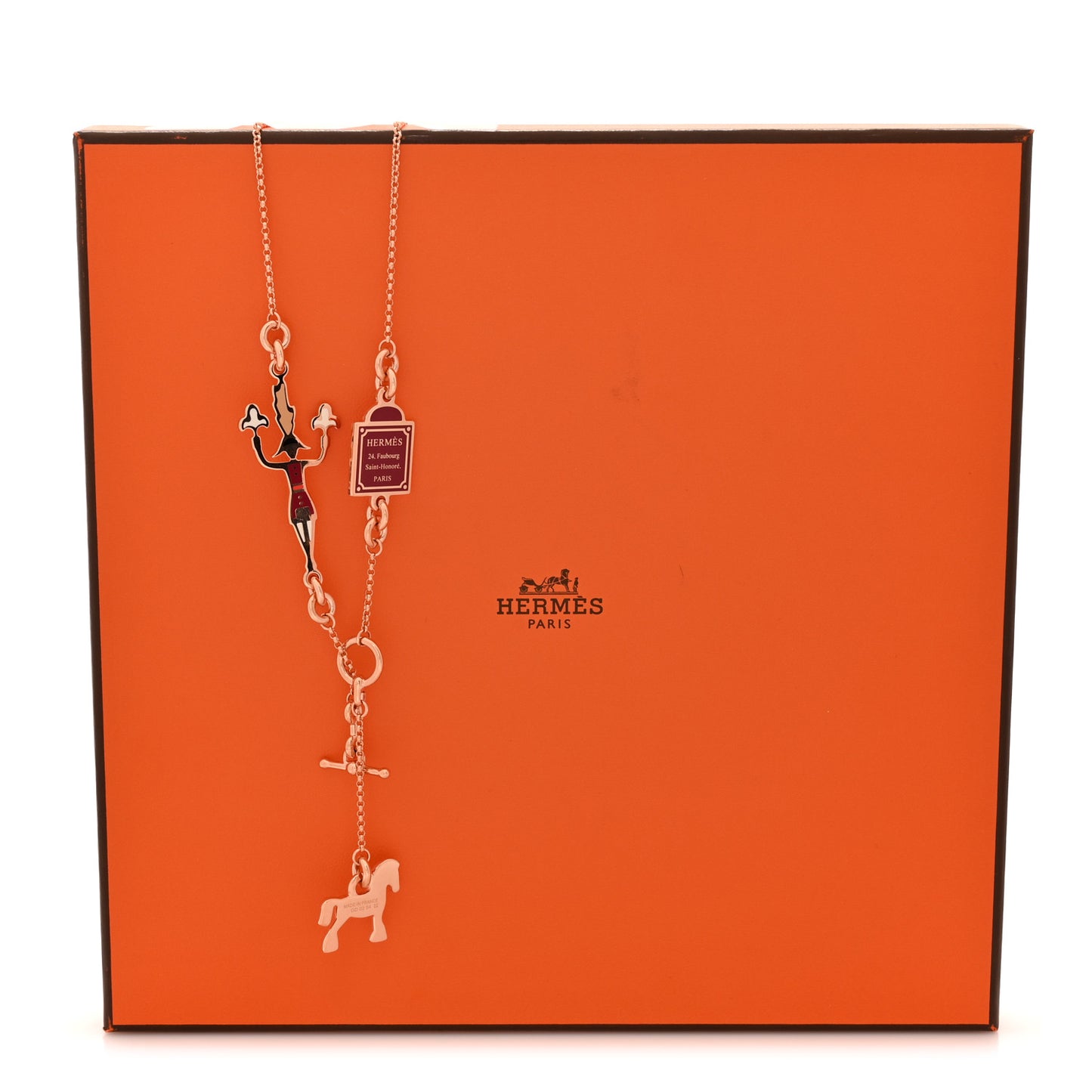 Metal Enamel Cheval Grand Parade Necklace Rose Gold