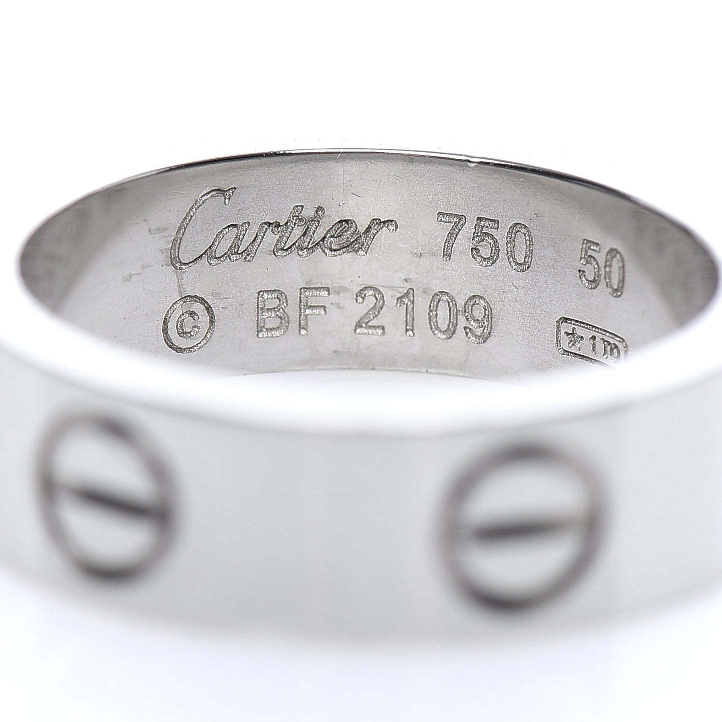 18K White Gold 5.5mm LOVE Ring 50 5.25