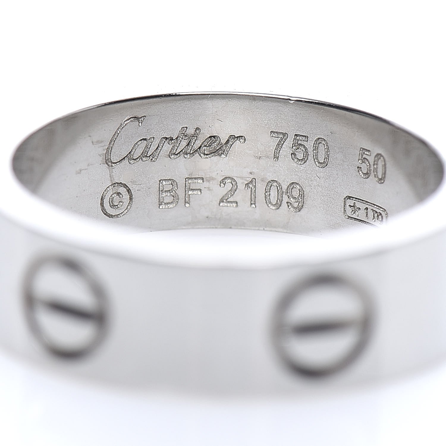 Cartier 18K White Gold 5.5mm LOVE Ring 50 5.25 4 of 4