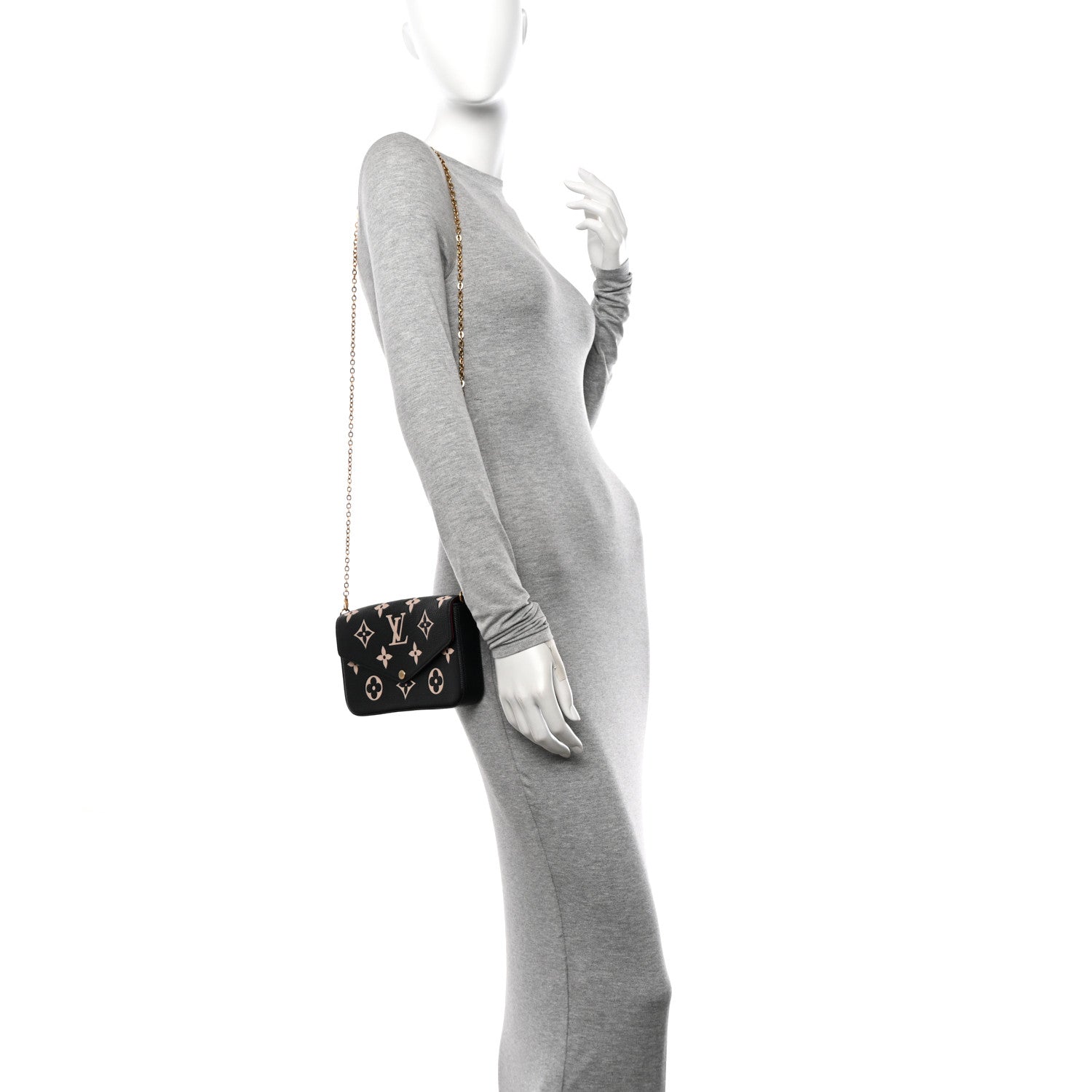 Louis Vuitton Empreinte Monogram Giant Felicie Pochette Black Beige 3 of 10
