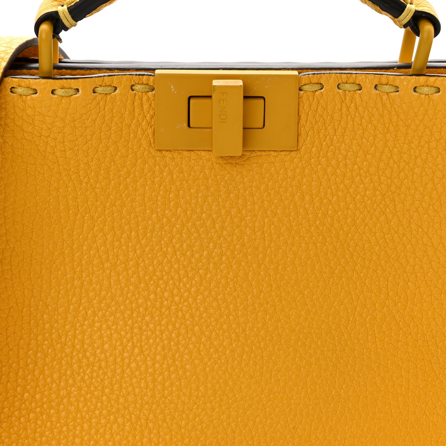 Fendi Cuoio Romano Vitello Cover Sellerissima Monochrome Mini Peekaboo I SEE U Satchel Sunflower 6 of 10
