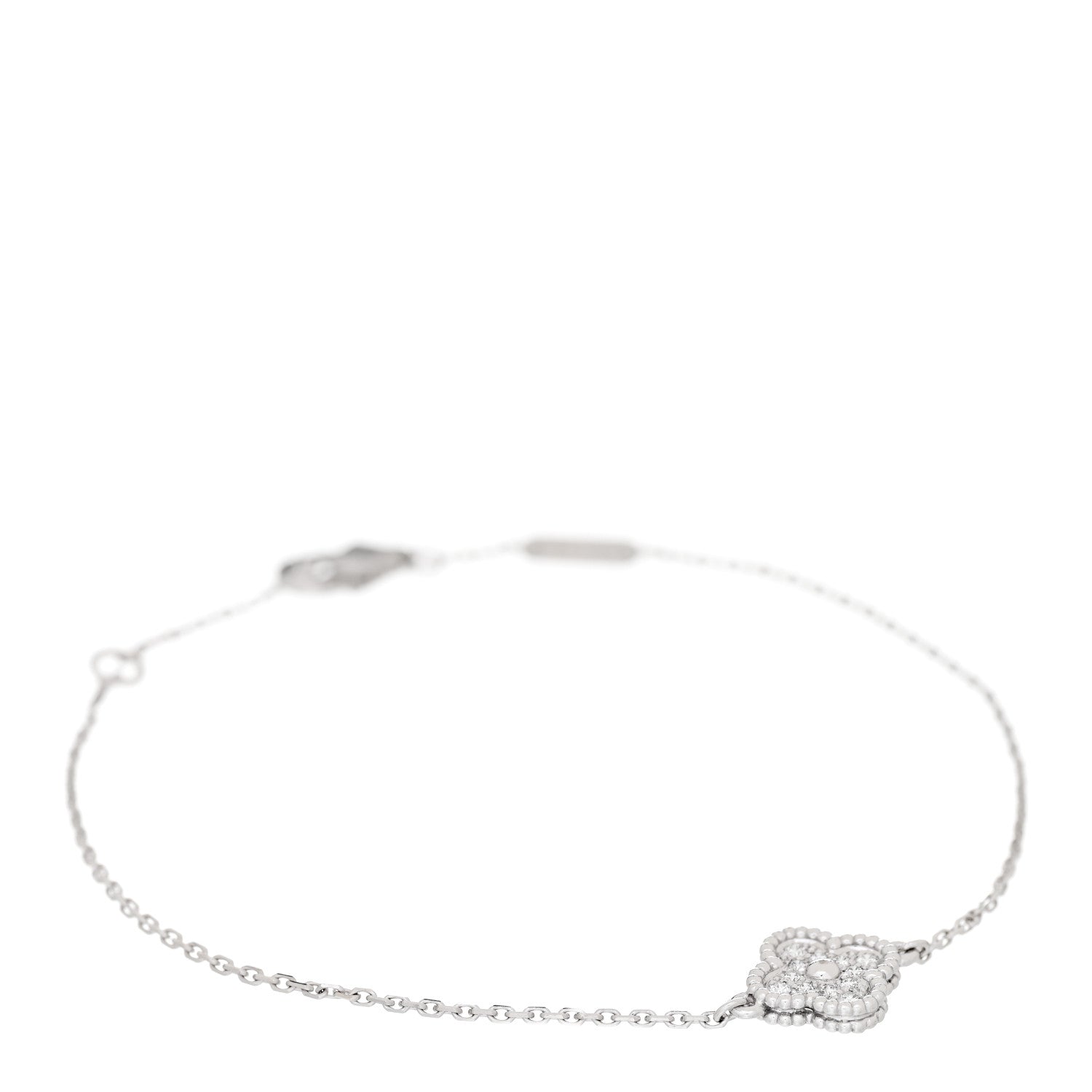 Van Cleef & Arpels 18K White Gold Diamond Sweet Alhambra Bracelet 1 of 5