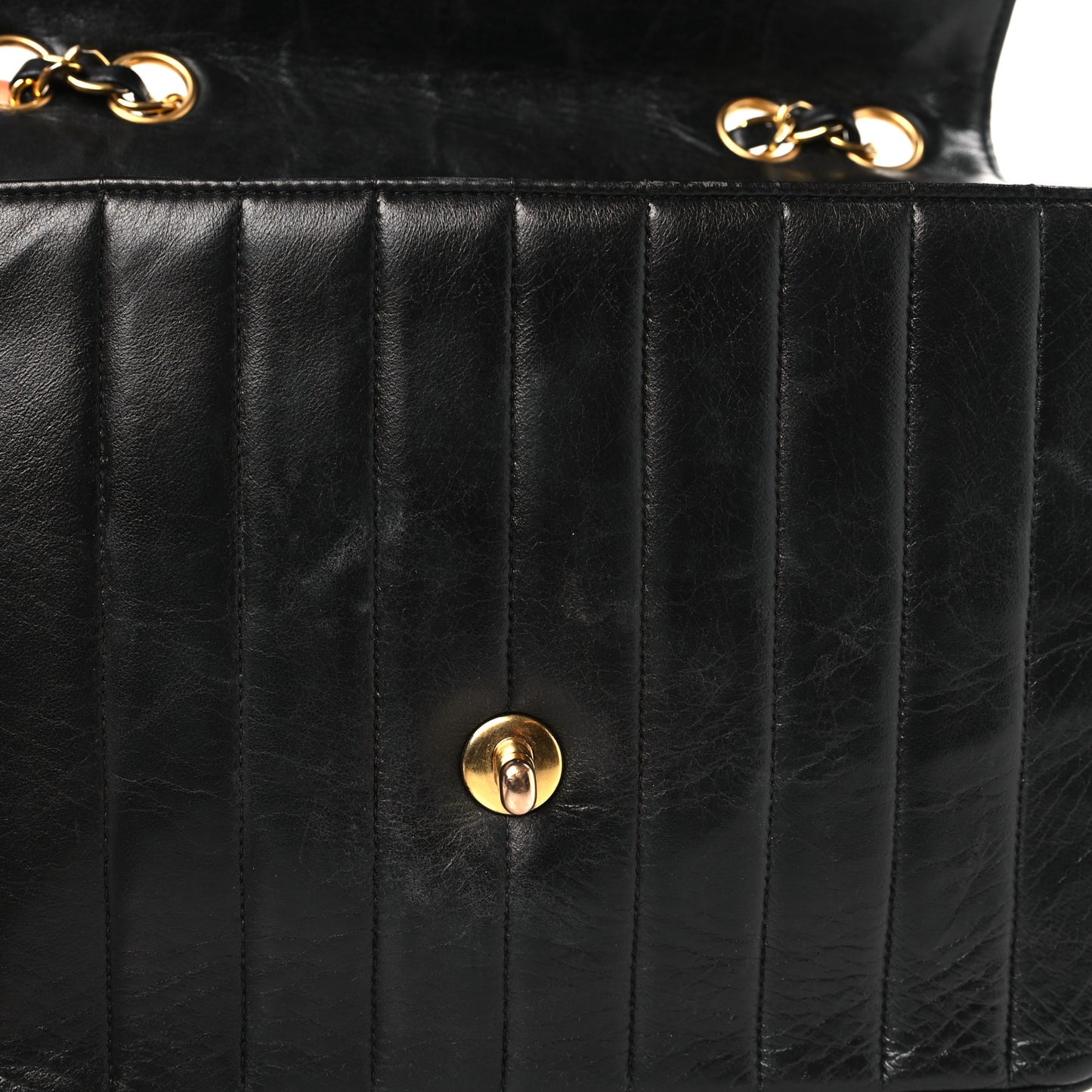 Lambskin Chevron Quilted Envelope Single Flap Black